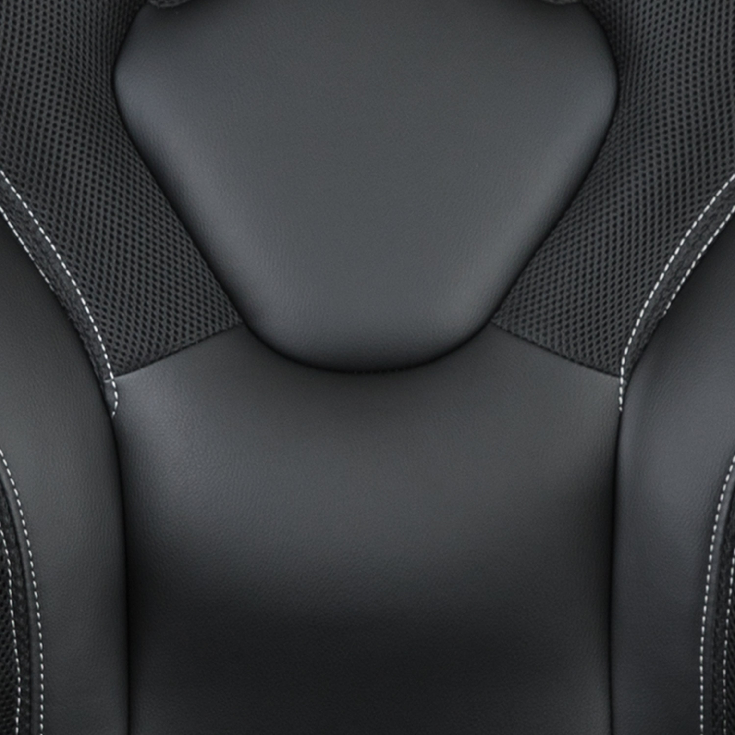 Gaming Desk and Racing Chair Set with Cup Holder, Headphone Hook and Removable Mouse Pad Top - 2 Wire Management Holes