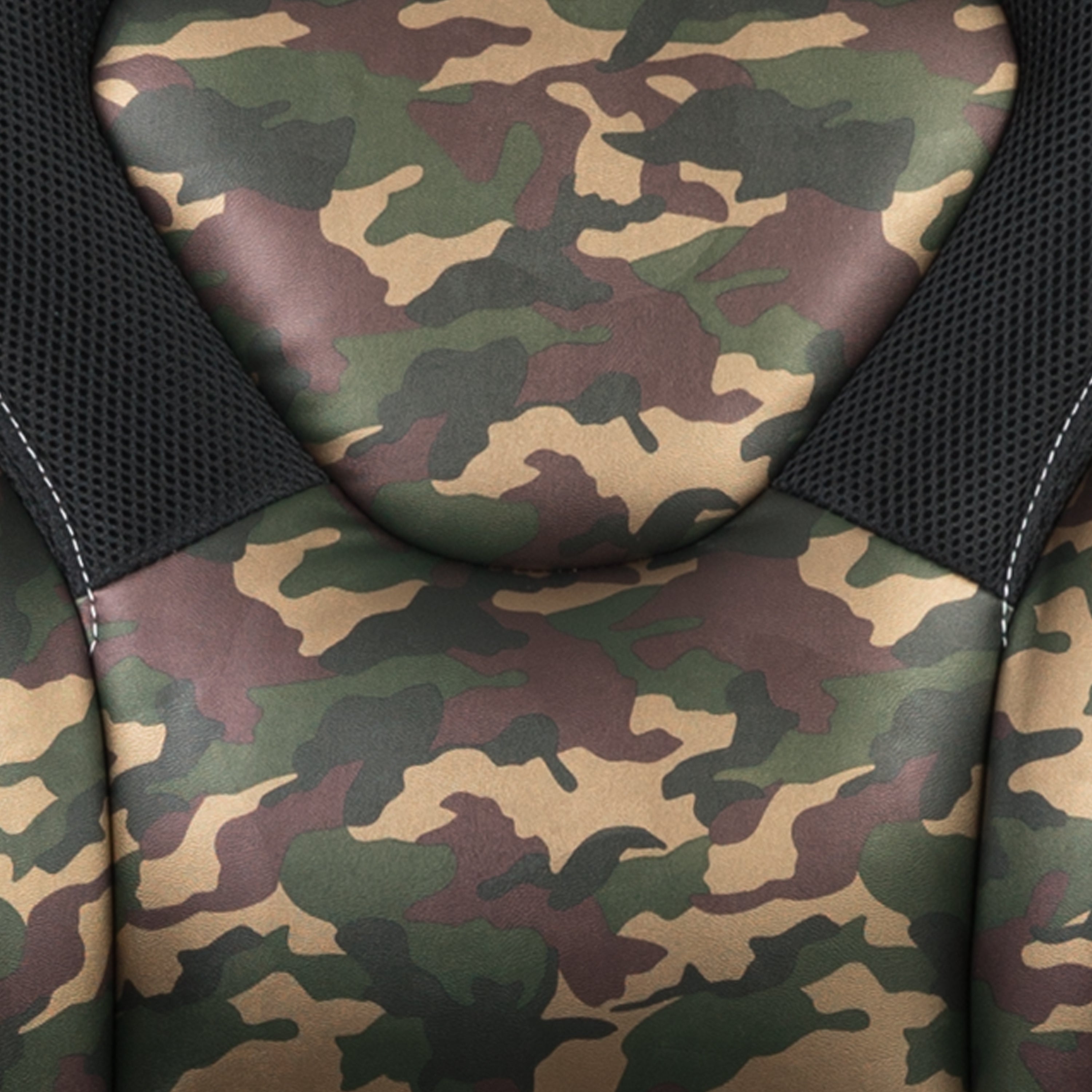 Gaming Desk and Racing Chair Set with Cup Holder, Headphone Hook and Removable Mouse Pad Top - 2 Wire Management Holes