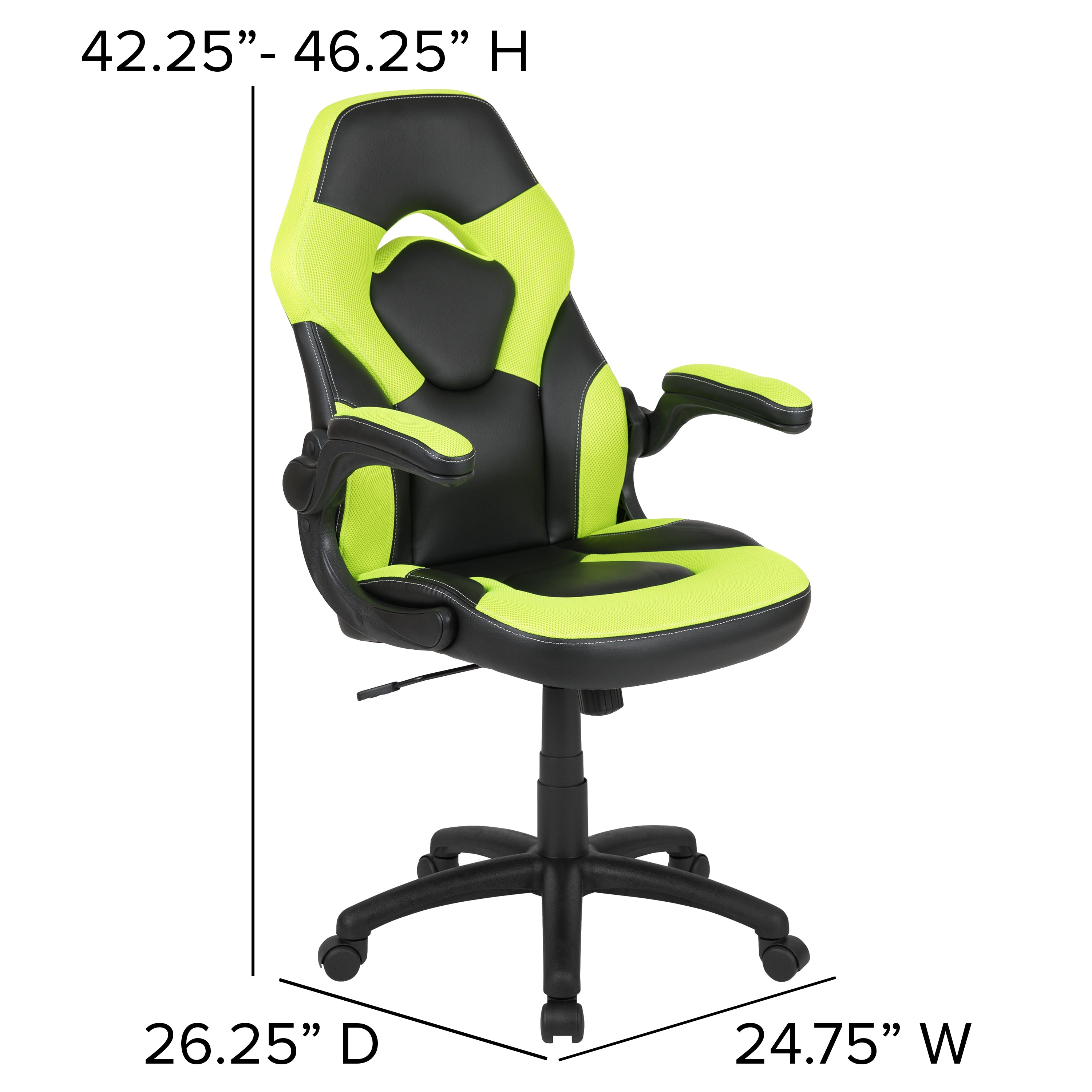 Gaming Desk and Racing Chair Set with Cup Holder, Headphone Hook and Removable Mouse Pad Top - 2 Wire Management Holes