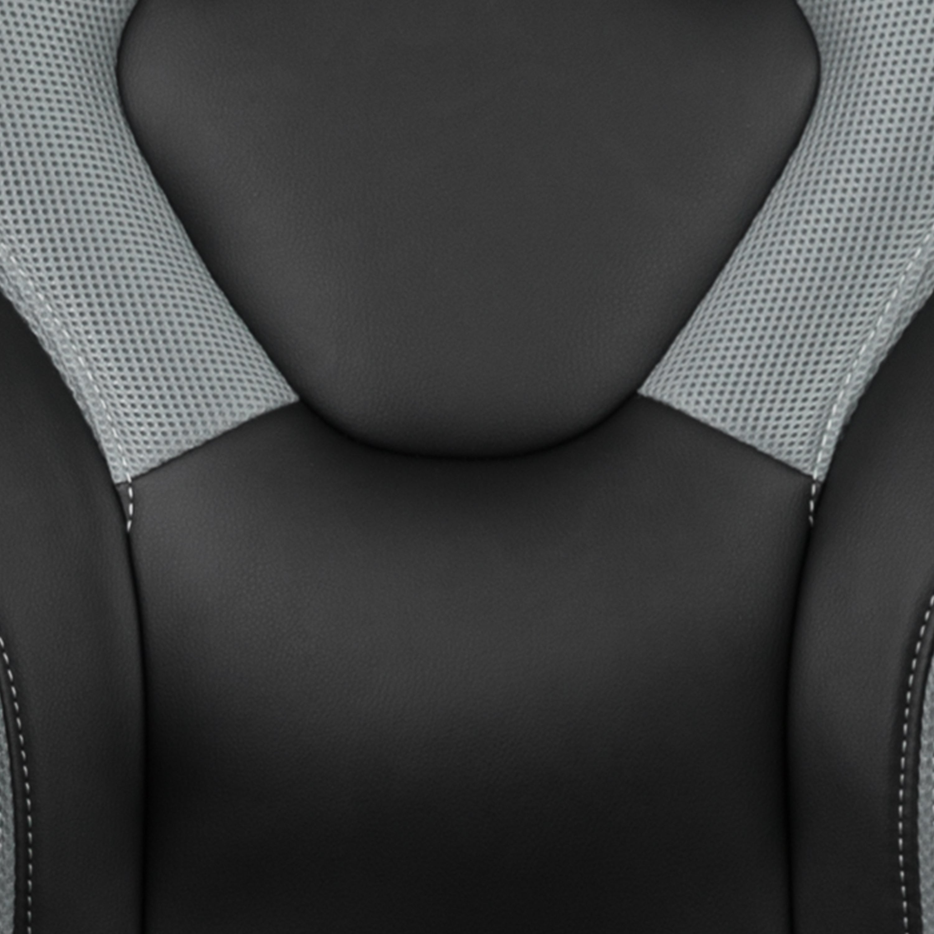 Gaming Desk and Racing Chair Set with Cup Holder, Headphone Hook and Removable Mouse Pad Top - 2 Wire Management Holes