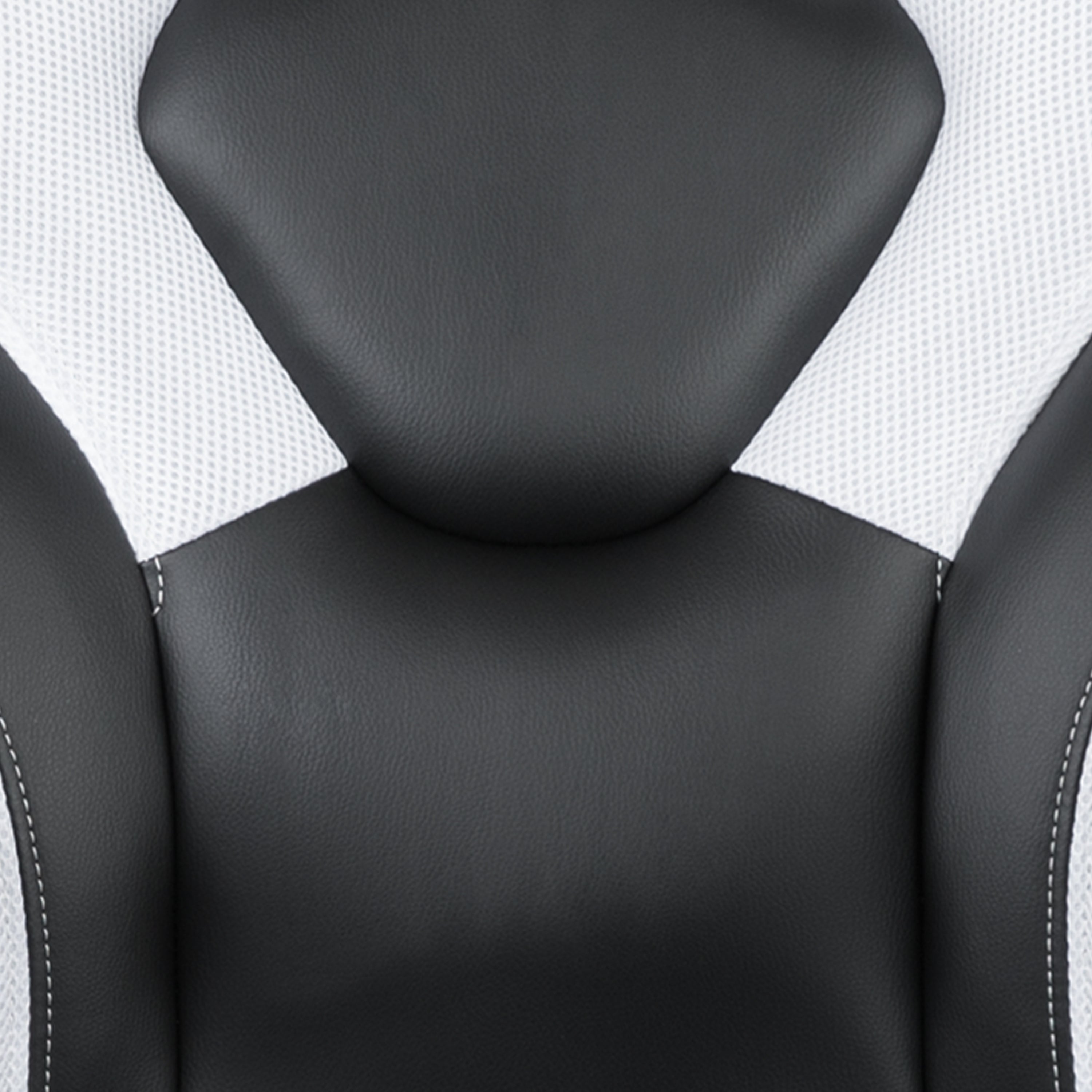 Gaming Desk and Racing Chair Set with Cup Holder, Headphone Hook and Removable Mouse Pad Top - 2 Wire Management Holes