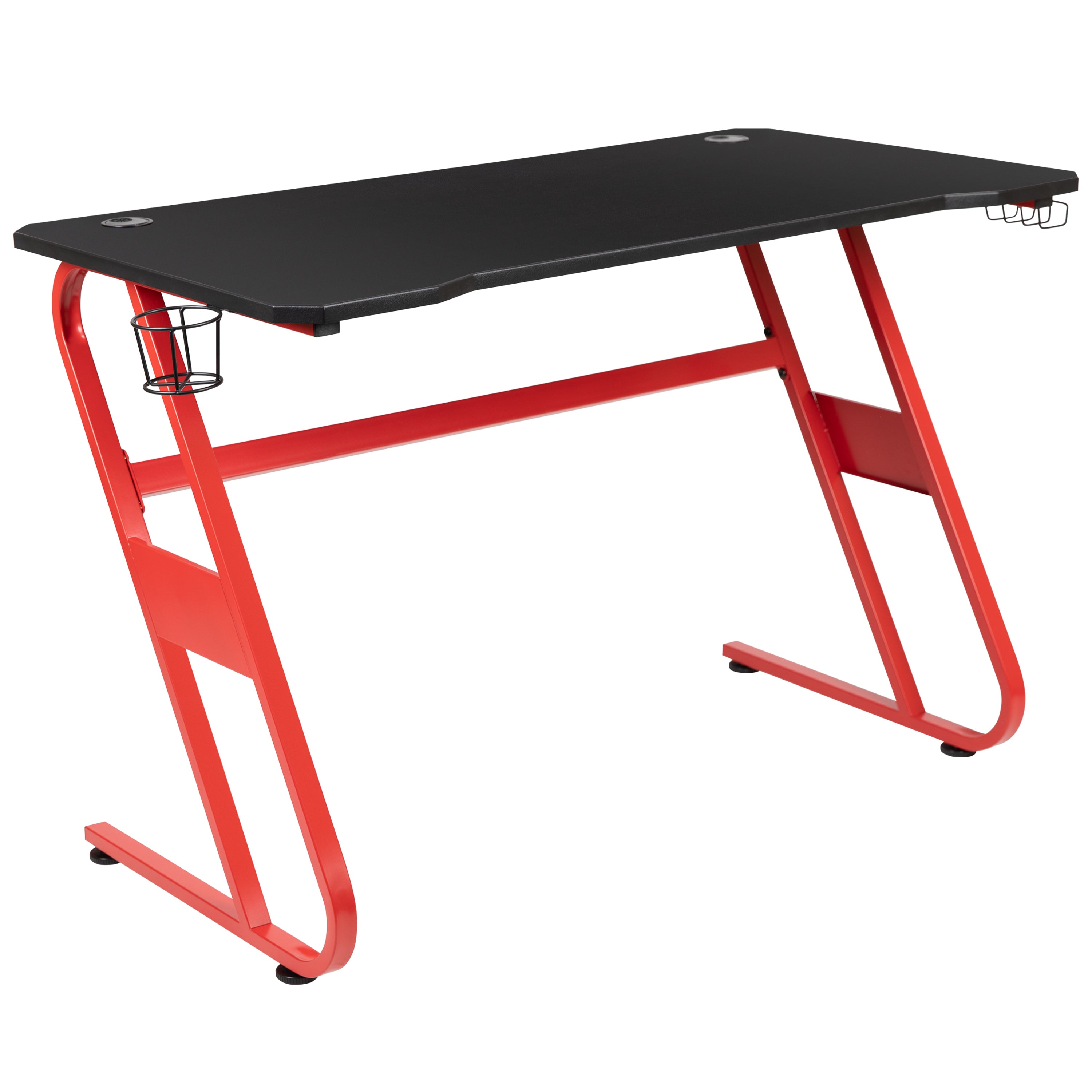 Gaming Desk and Racing Chair Set with Cup Holder and Headphone Hook
