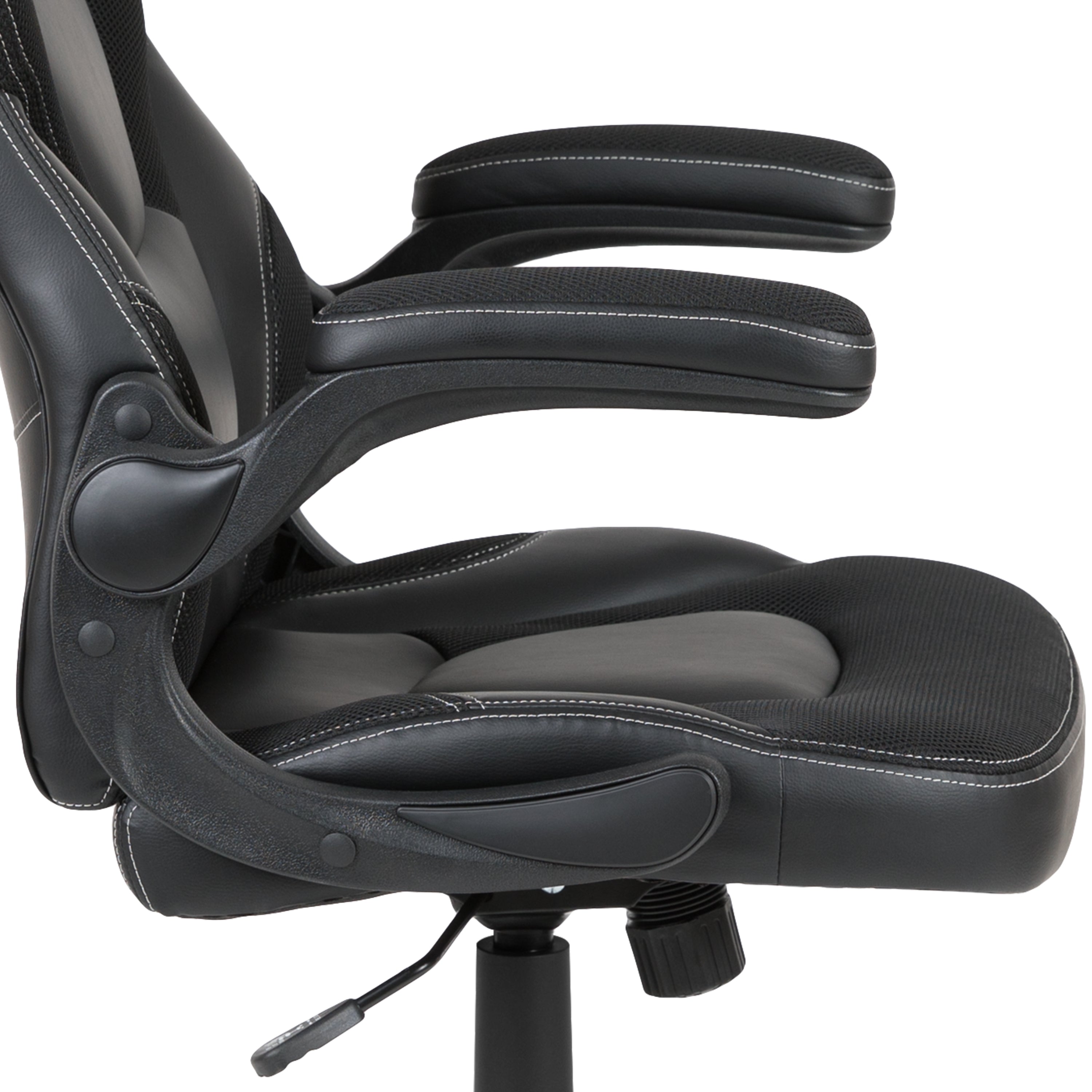 Gaming Desk and Racing Chair Set with Cup Holder, Headphone Hook, and Monitor/Smartphone Stand