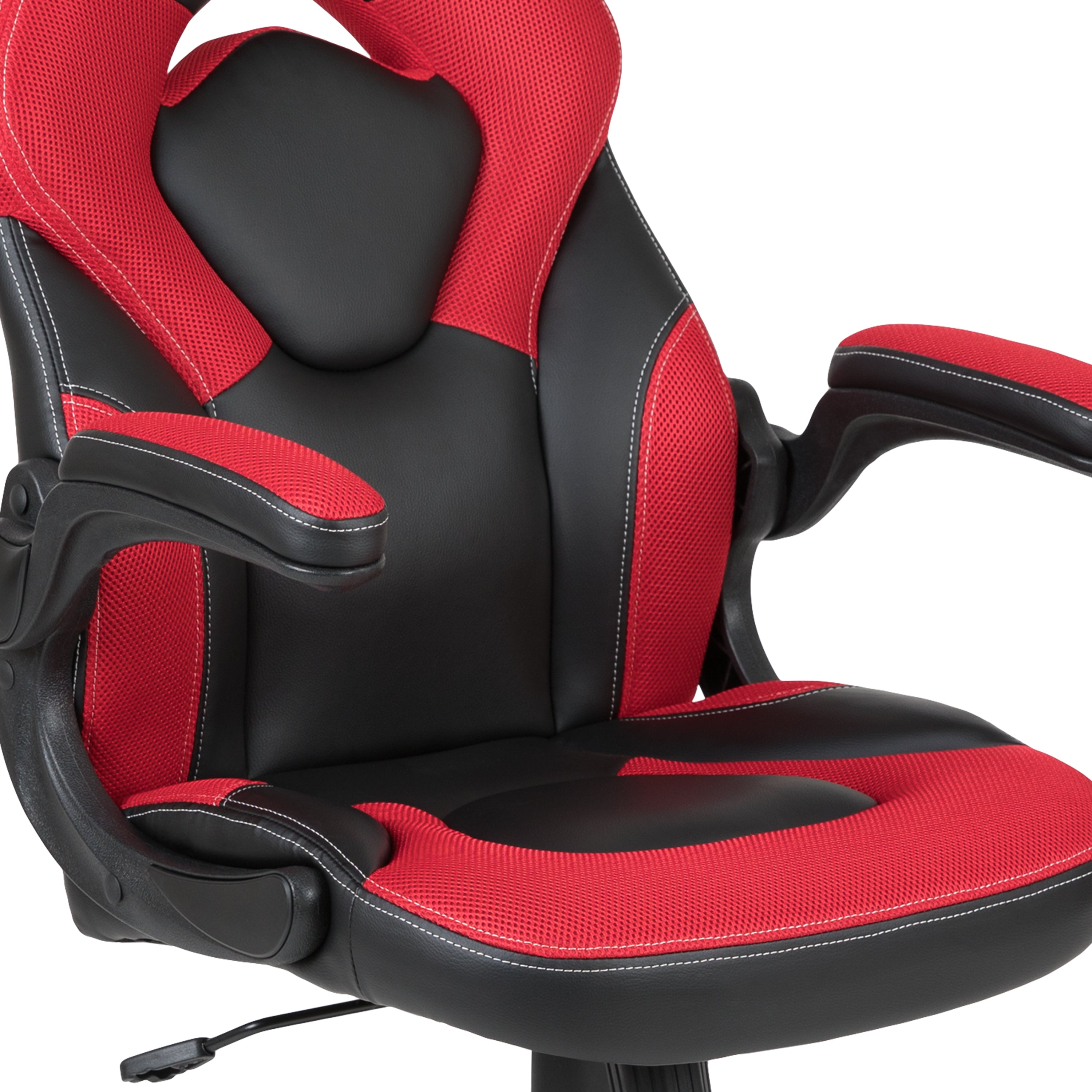 Gaming Desk and Racing Chair Set with Cup Holder, Headphone Hook, and Monitor/Smartphone Stand