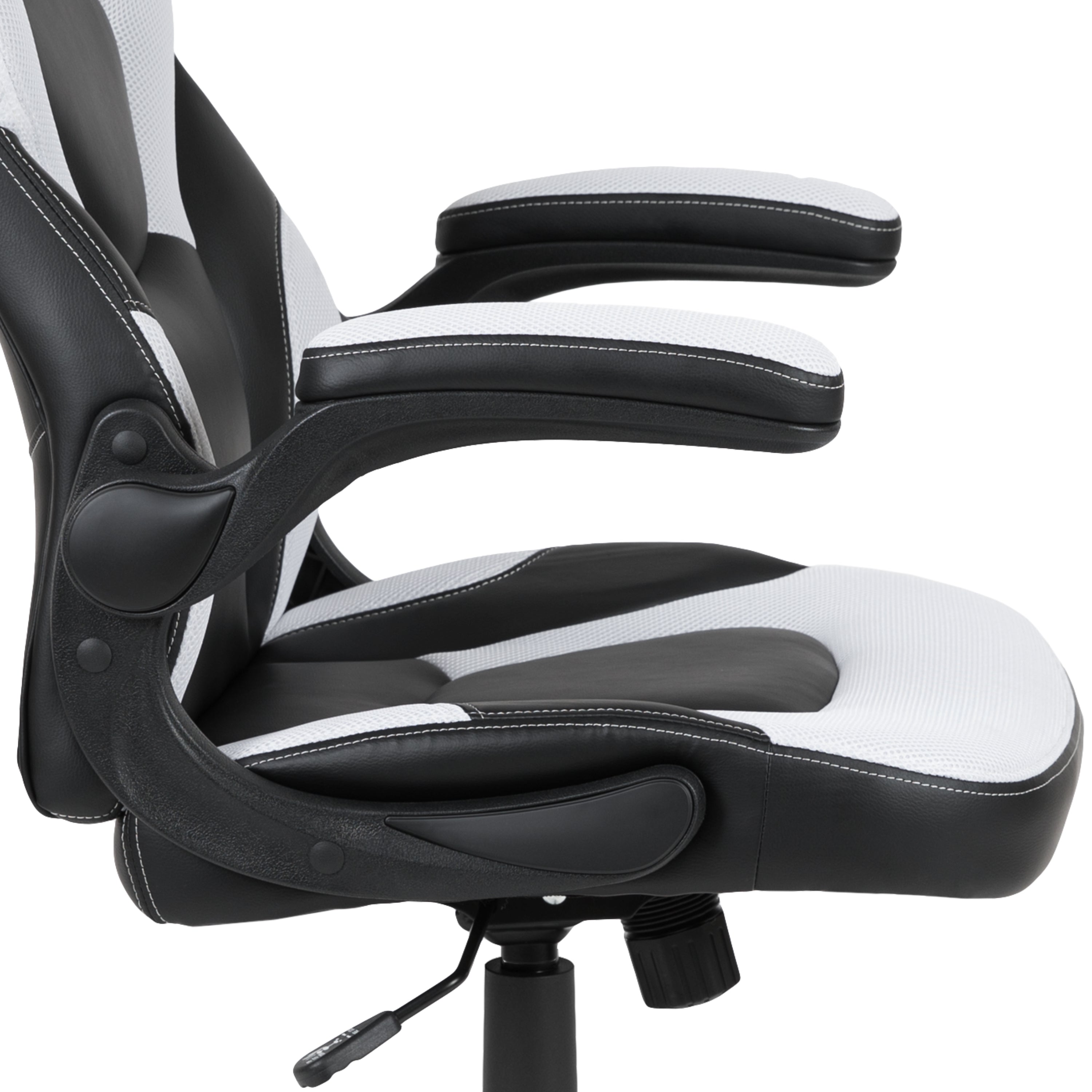 Gaming Desk and Racing Chair Set with Cup Holder, Headphone Hook, and Monitor/Smartphone Stand