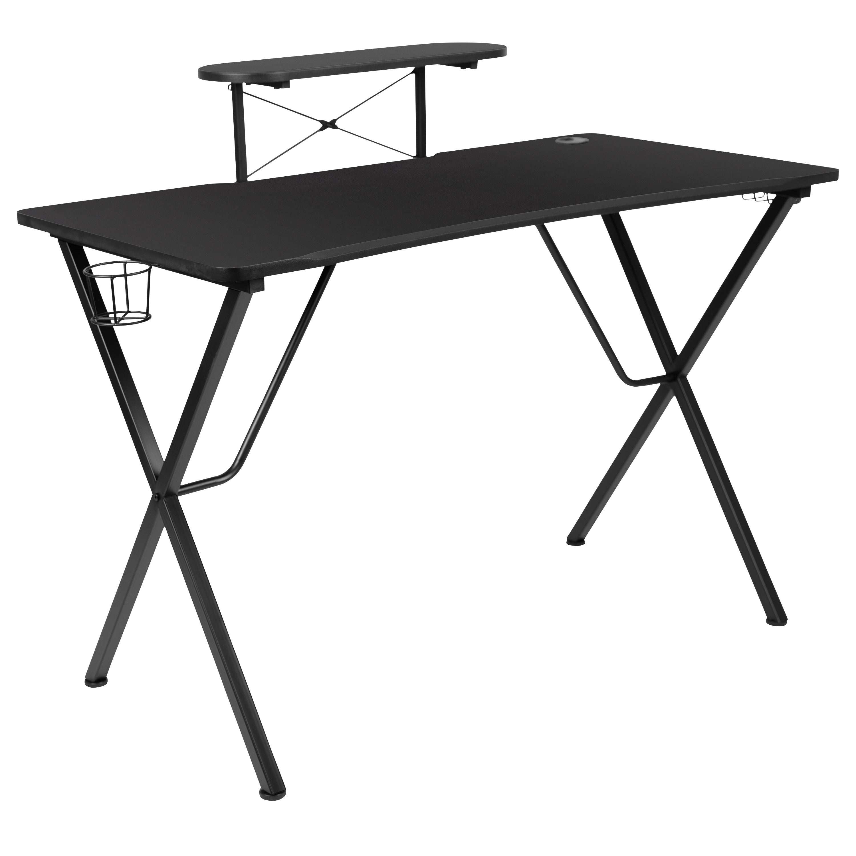 Gaming Desk and Reclining Gaming Chair Set with Cup Holder, Headphone Hook, and Monitor/Smartphone Stand