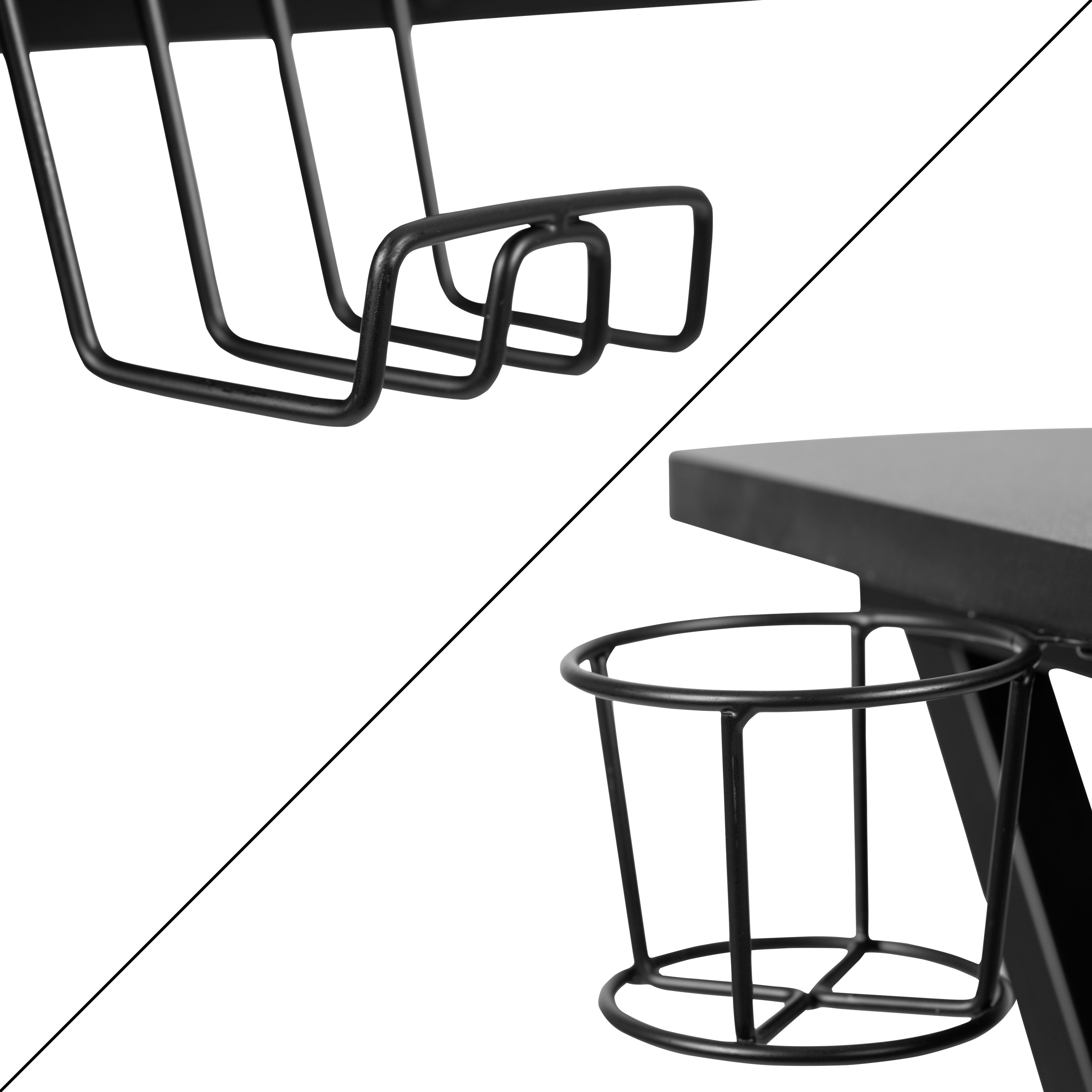 Gaming Desk and Reclining Gaming Chair Set with Cup Holder, Headphone Hook, and Monitor/Smartphone Stand