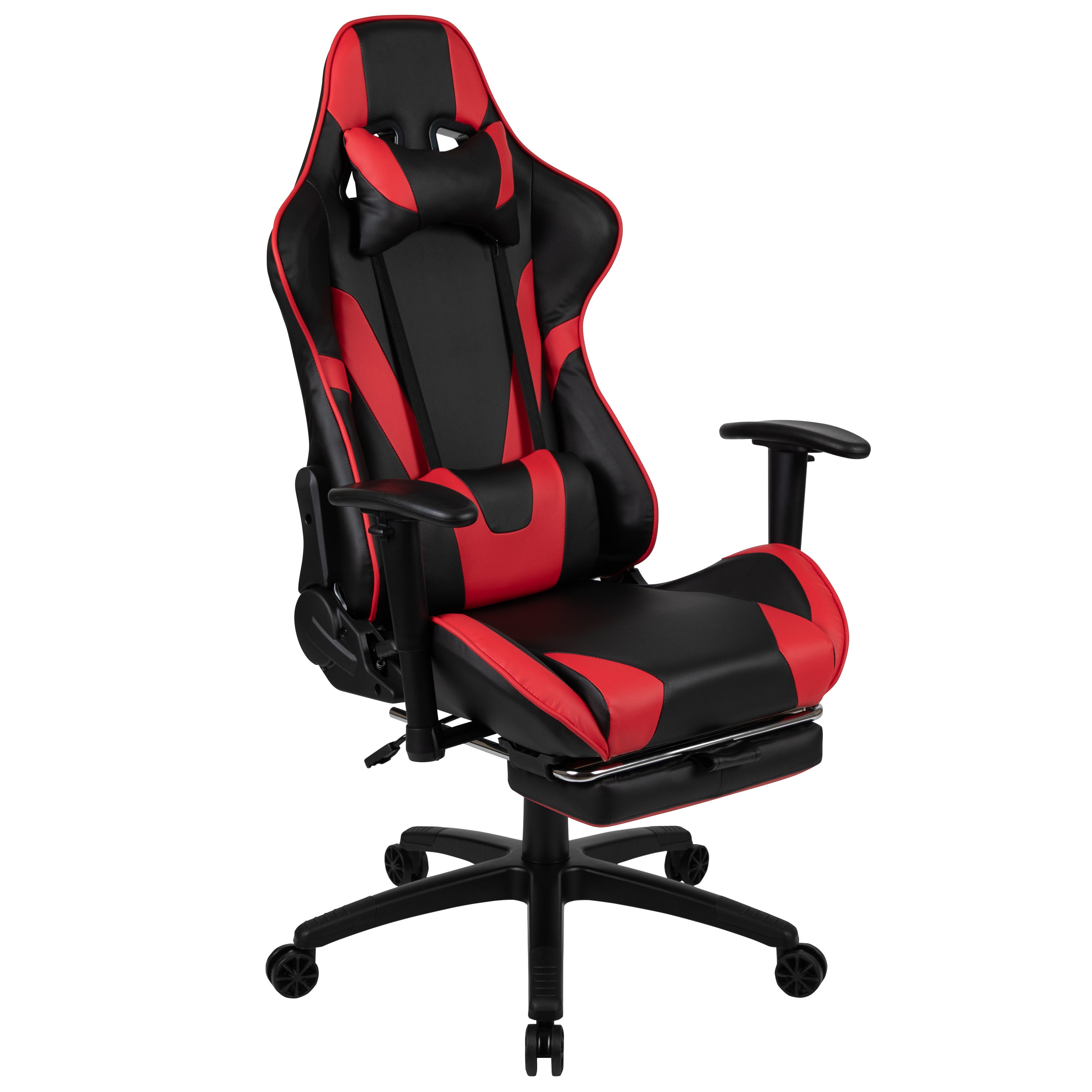 Gaming Desk and Footrest Reclining Gaming Chair Set - Cup Holder/Headphone Hook/Removable Mouse Pad Top/Wire Management