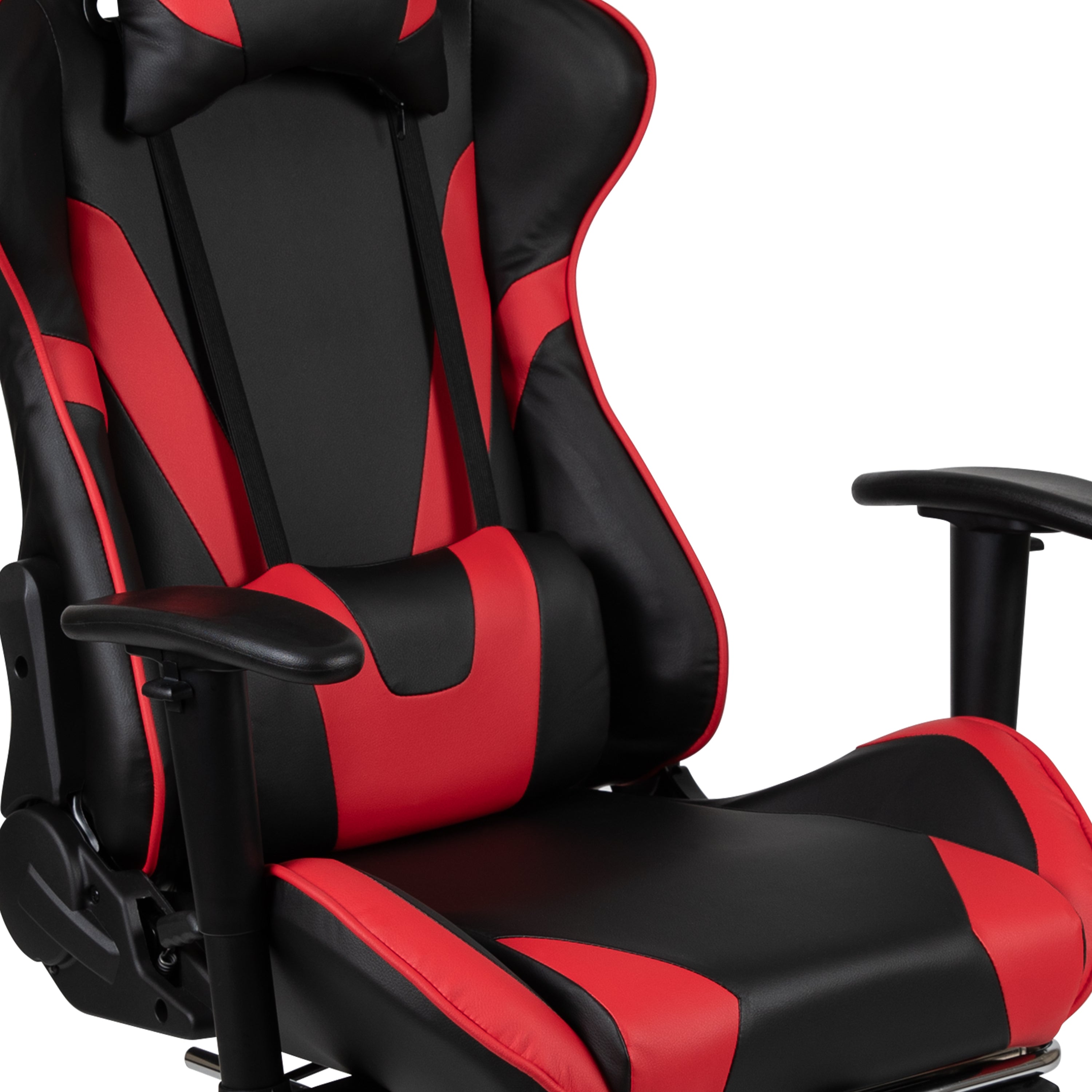 Gaming Desk and Footrest Reclining Gaming Chair Set with Cup Holder and Headphone Hook