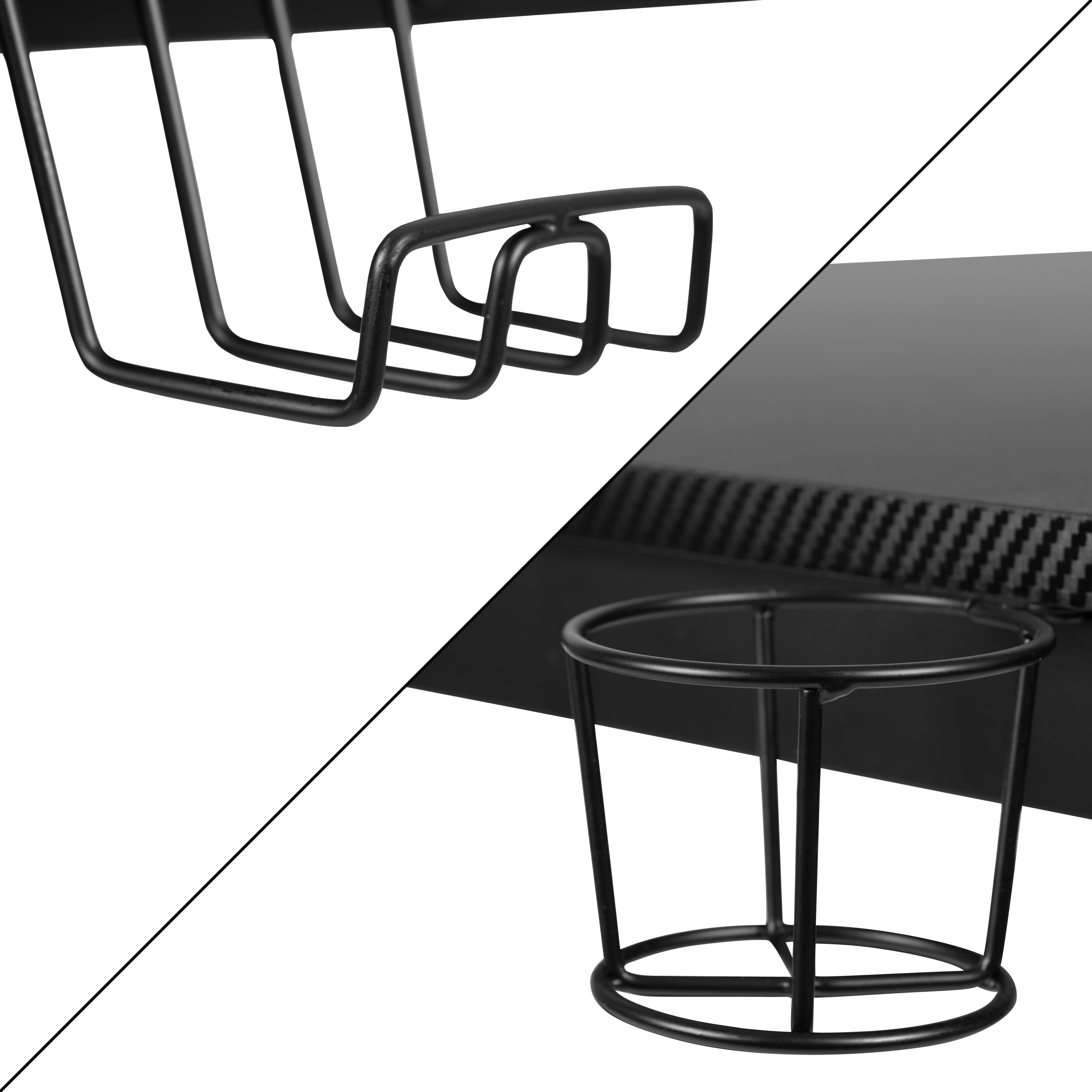 Gaming Desk with Cup Holder/Headphone Hook/2 Wire Management Holes & Reclining Back/Arms Gaming Chair with Footrest