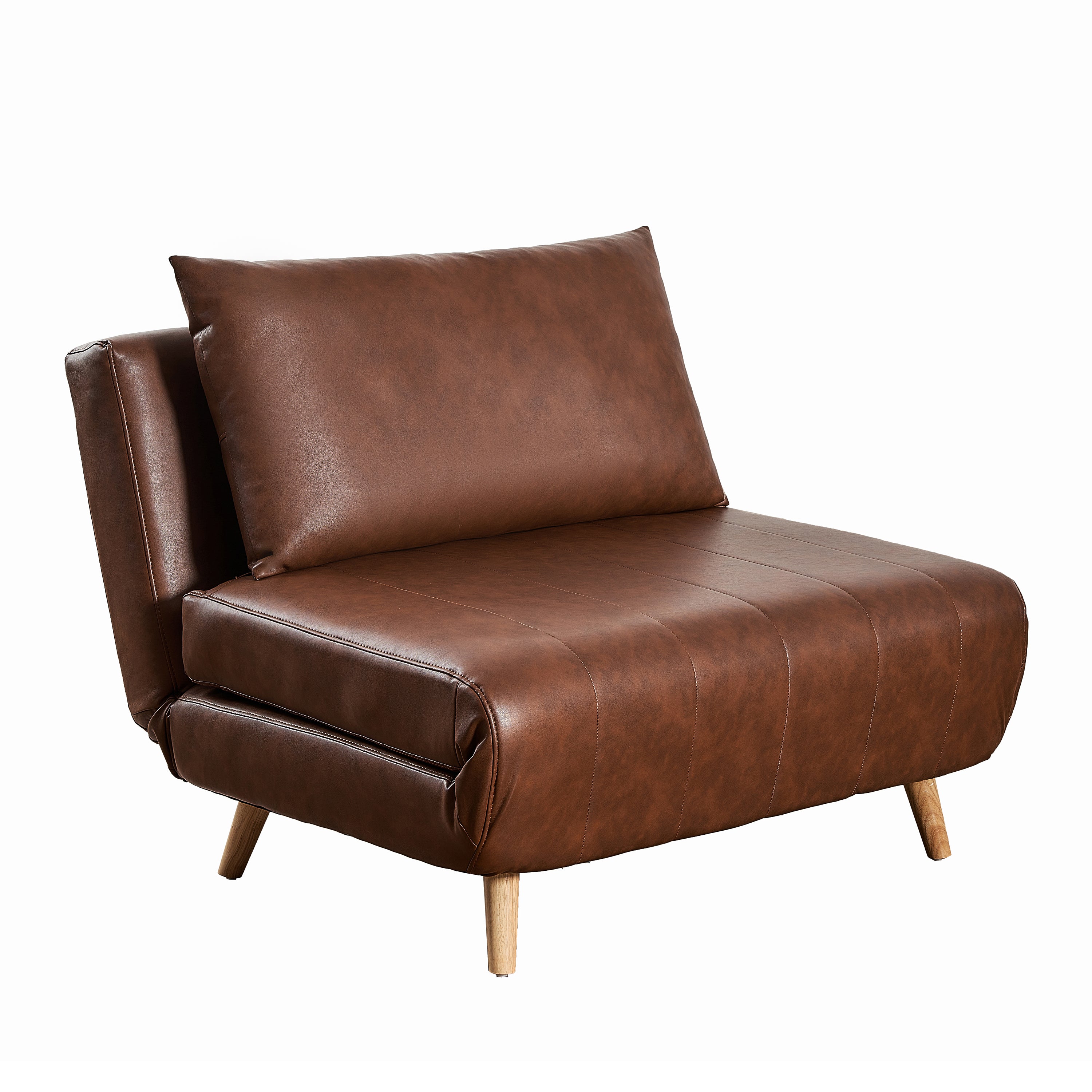 Shaw Convertible Tri-Fold Sleeper Chair with Pillow, Multifunctional Adjustable Sleeper with Channel Stitching and Hideaway Legs