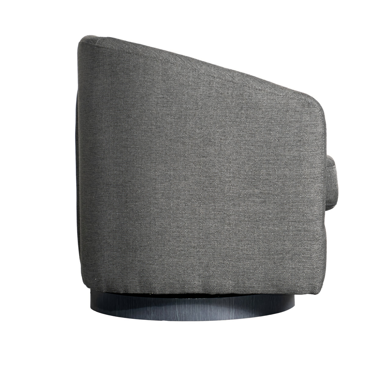 Landon Club Style Commercial Barrel Accent Armchair with 360 Degree Swivel Metal Base and Sloped Armrests