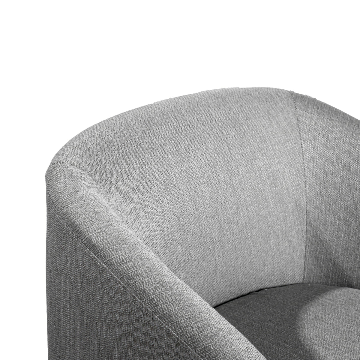 Landon Club Style Commercial Barrel Accent Armchair with 360 Degree Swivel Metal Base and Sloped Armrests