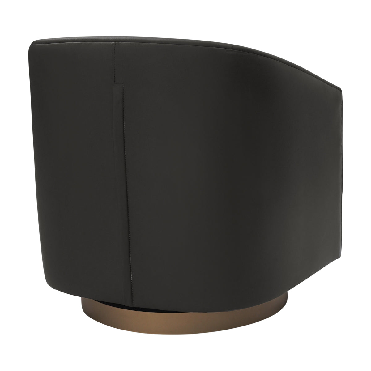 Dean Club Style Commercial Barrel Accent Armchair with 360 Degree Swivel Metal Base and Sloped Armrests