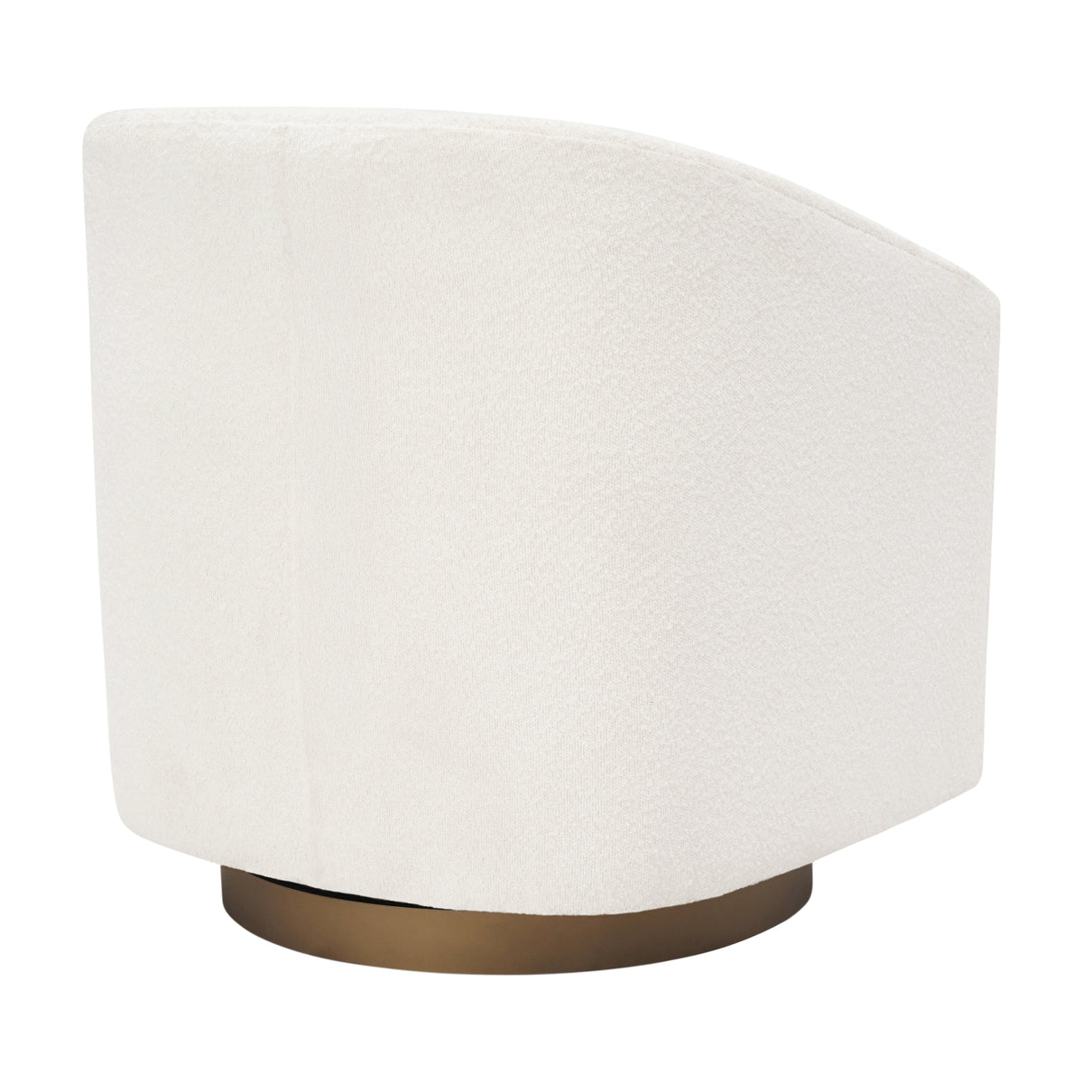 Dean Club Style Commercial Barrel Accent Armchair with 360 Degree Swivel Metal Base and Sloped Armrests