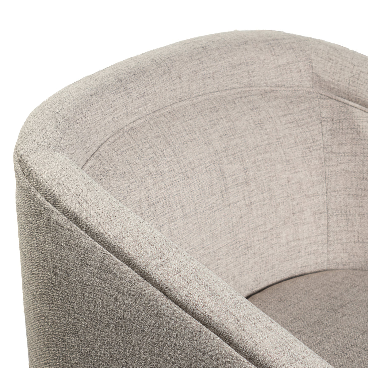 Dean Club Style Commercial Barrel Accent Armchair with 360 Degree Swivel Metal Base and Sloped Armrests