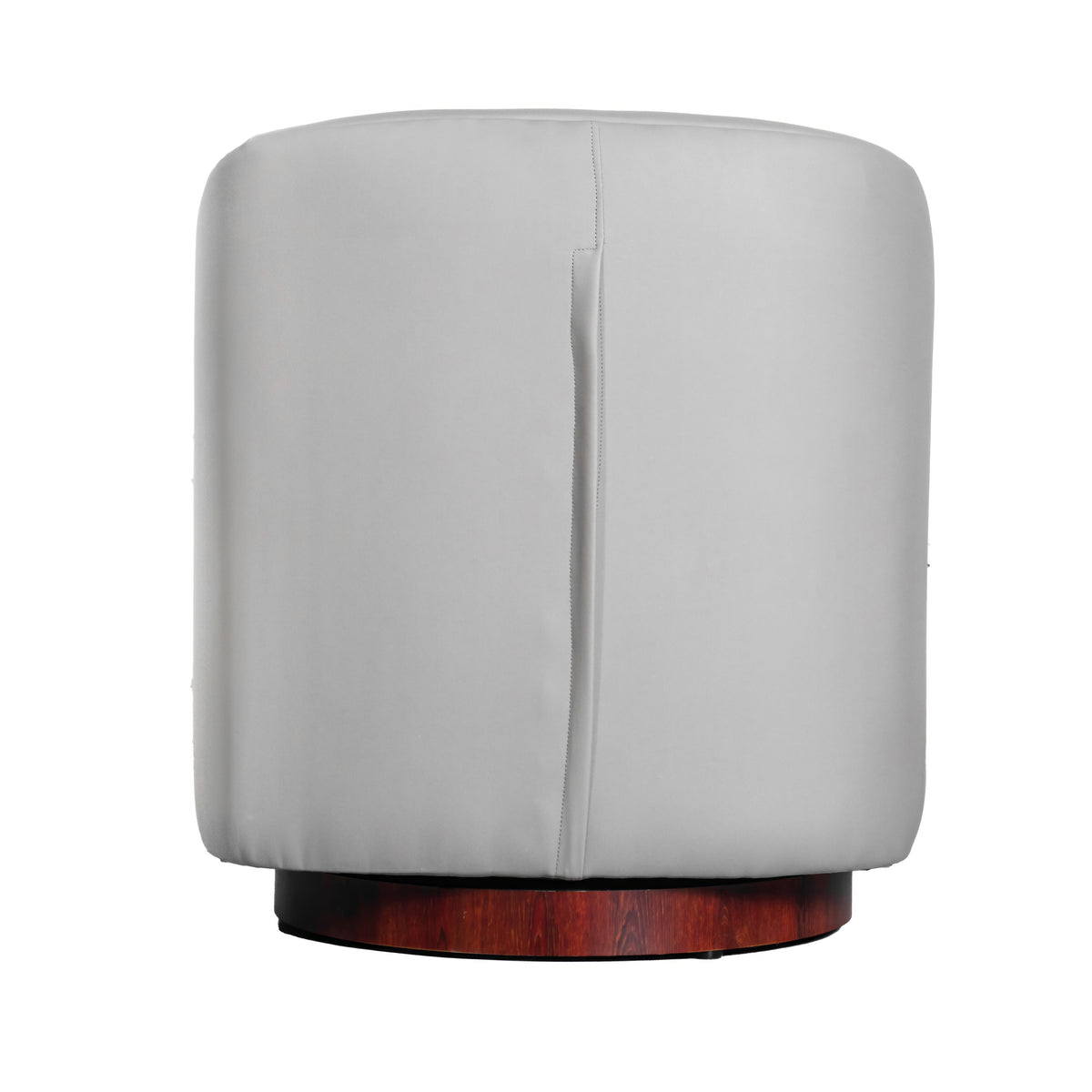 Dean Club Style Commercial Barrel Accent Armchair with 360 Degree Swivel Metal Base and Sloped Armrests