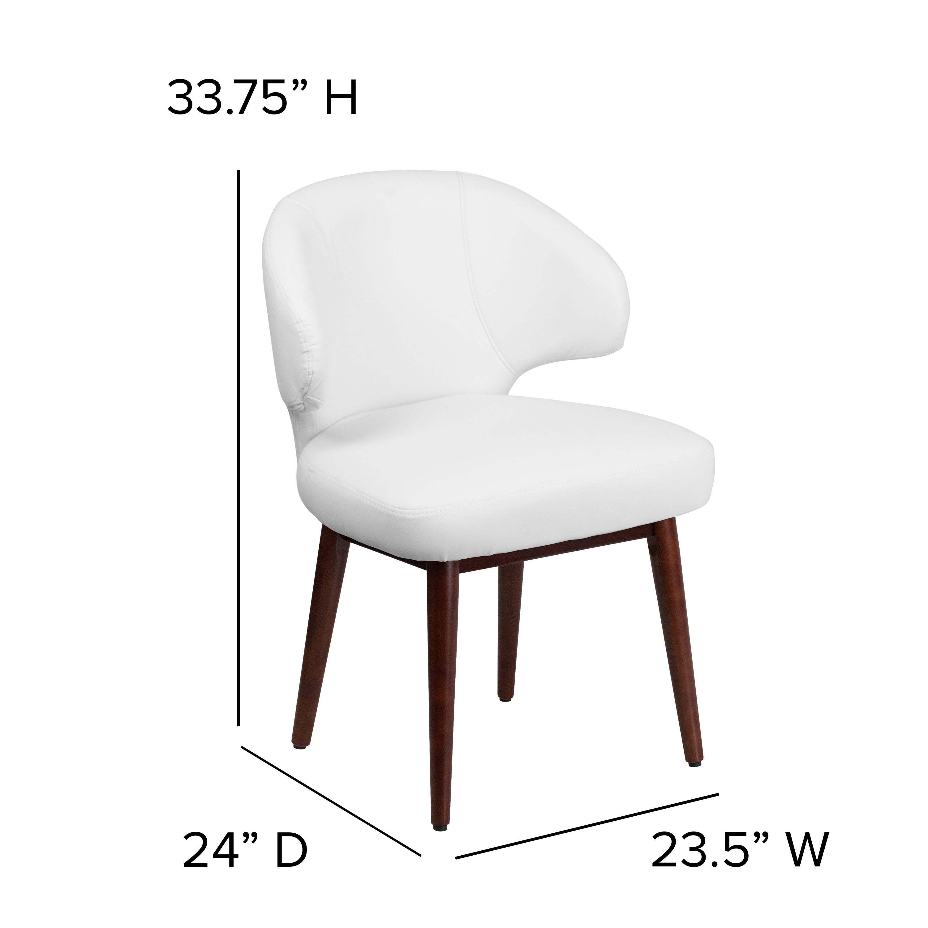 Comfort Back Series Side Reception Chair with Walnut Legs