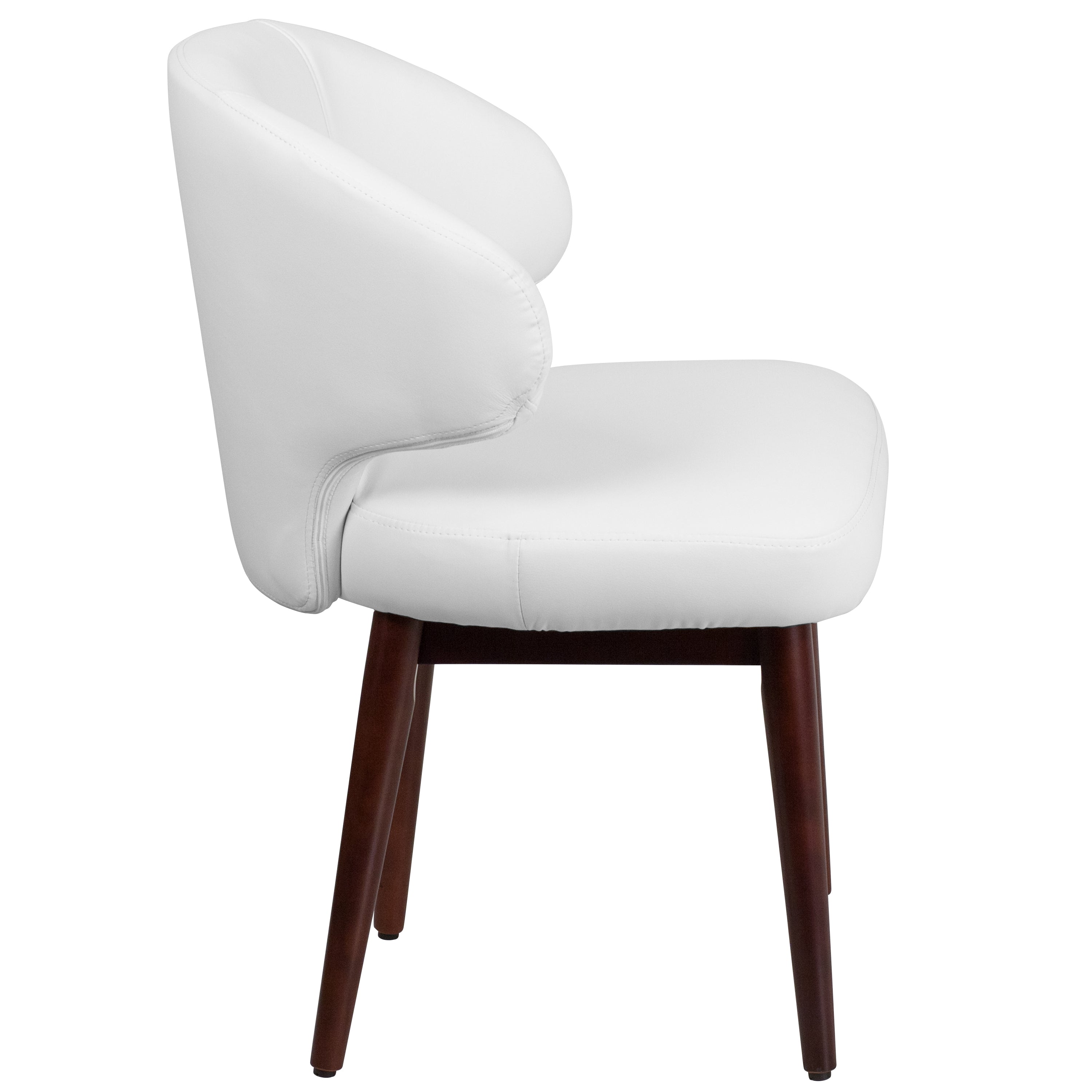 Comfort Back Series Side Reception Chair with Walnut Legs