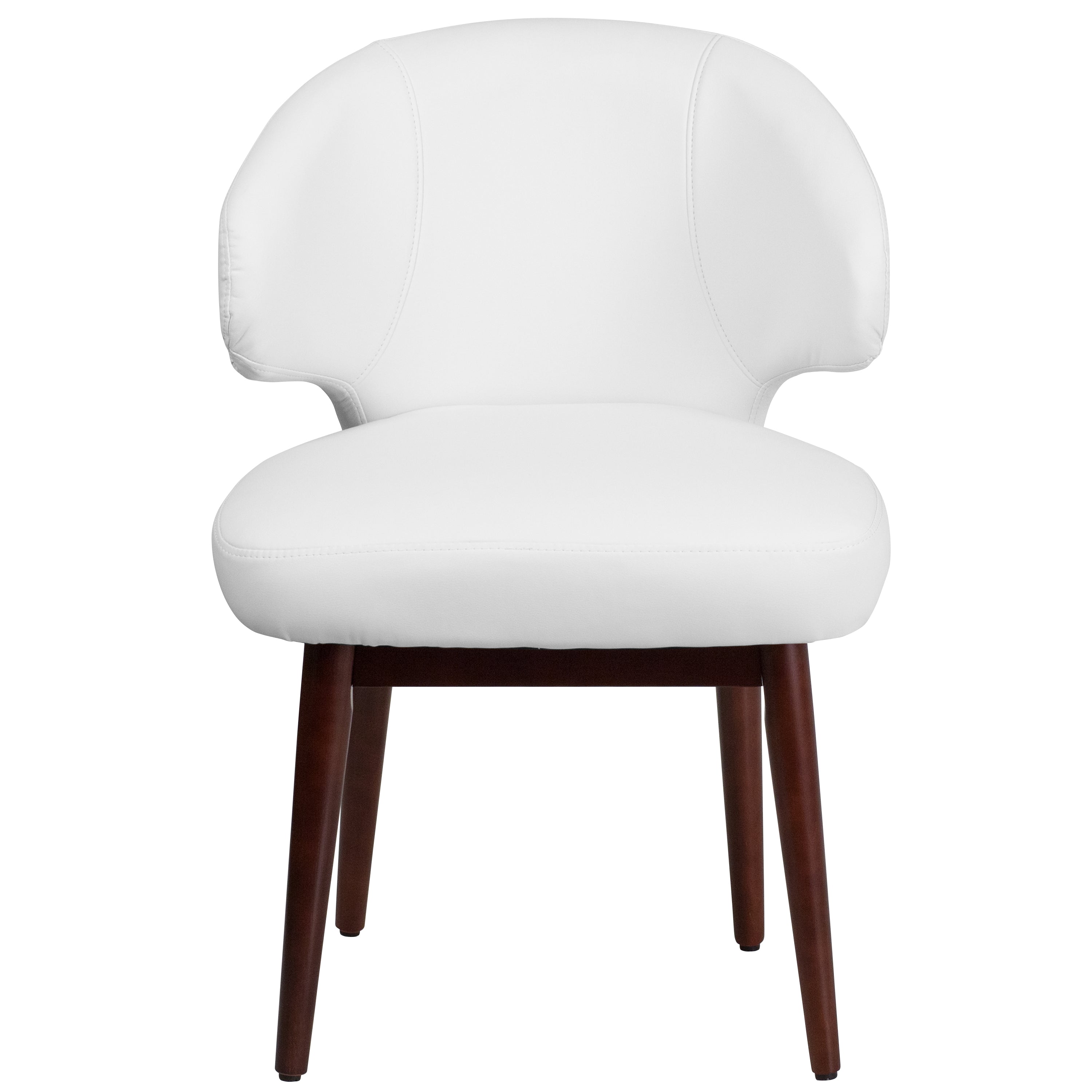 Comfort Back Series Side Reception Chair with Walnut Legs