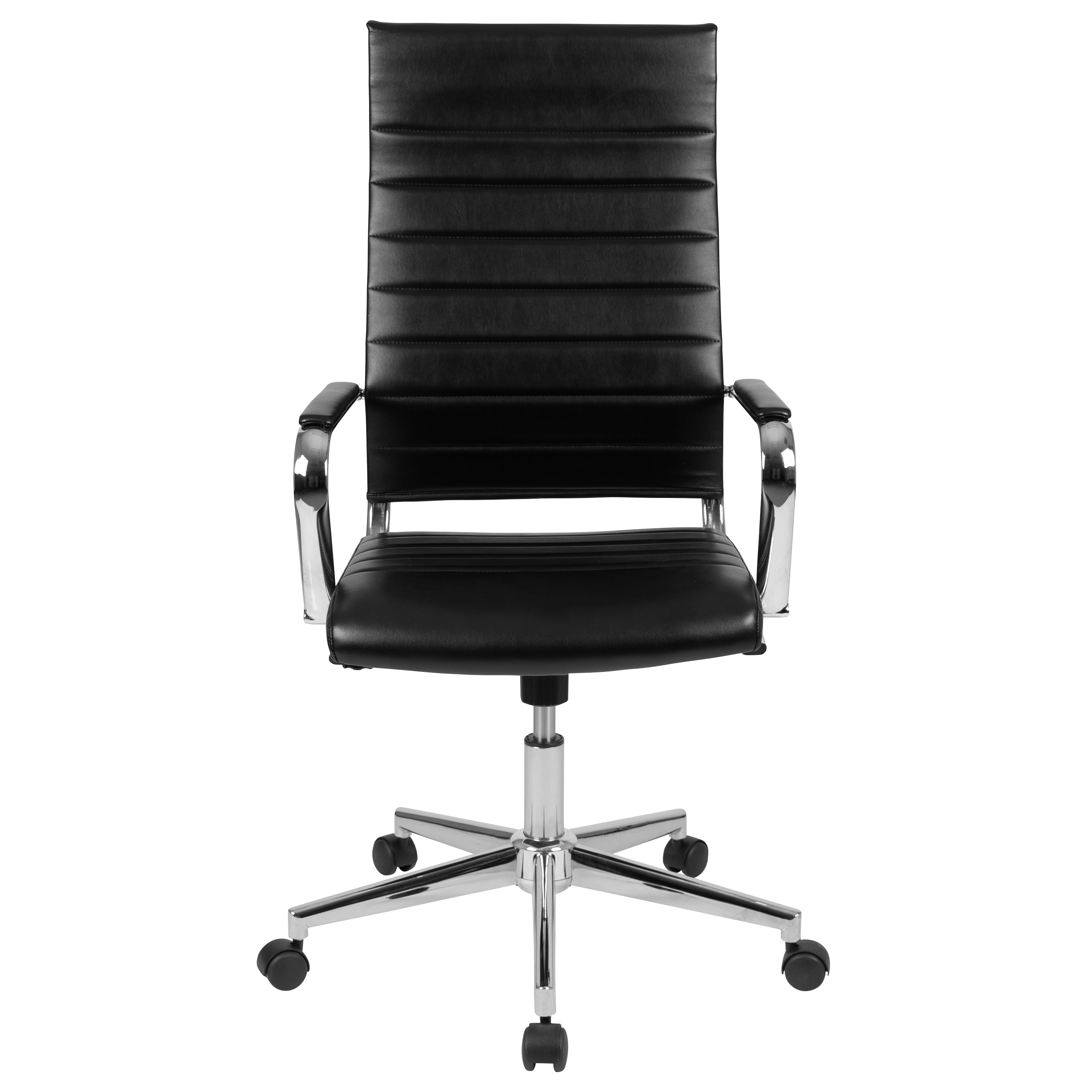 High Back LeatherSoft Contemporary Ribbed Executive Swivel Office Chair