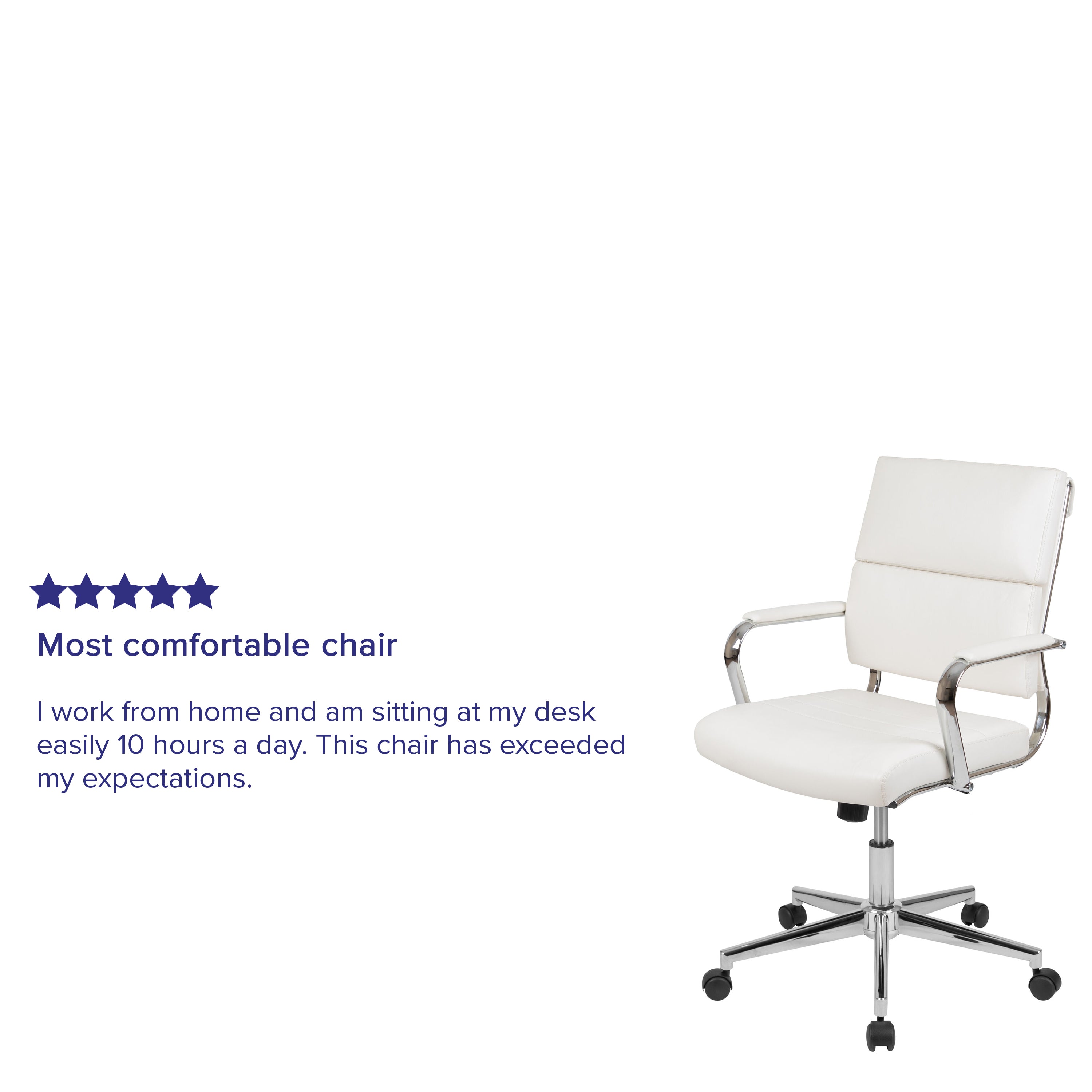 Mid-Back LeatherSoft Contemporary Panel Executive Swivel Office Chair