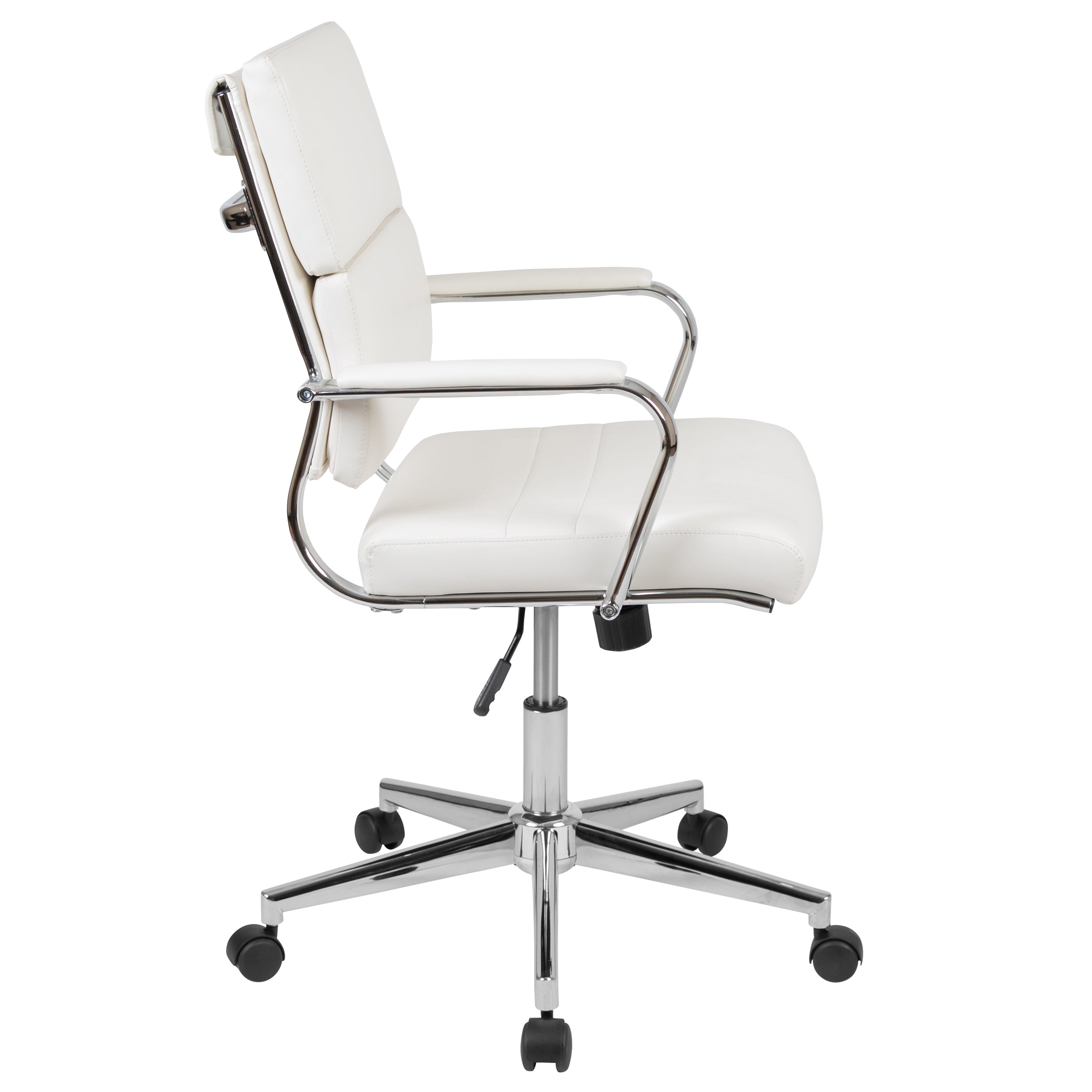 Mid-Back LeatherSoft Contemporary Panel Executive Swivel Office Chair