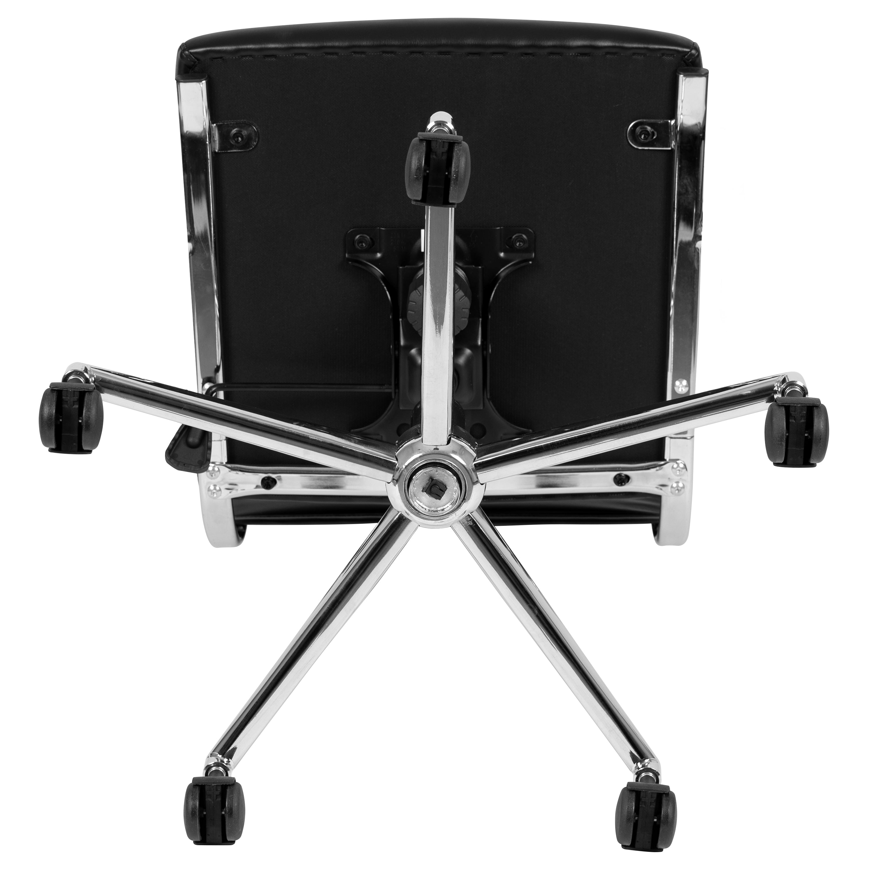 Mid-Back Armless LeatherSoft Contemporary Ribbed Executive Swivel Office Chair