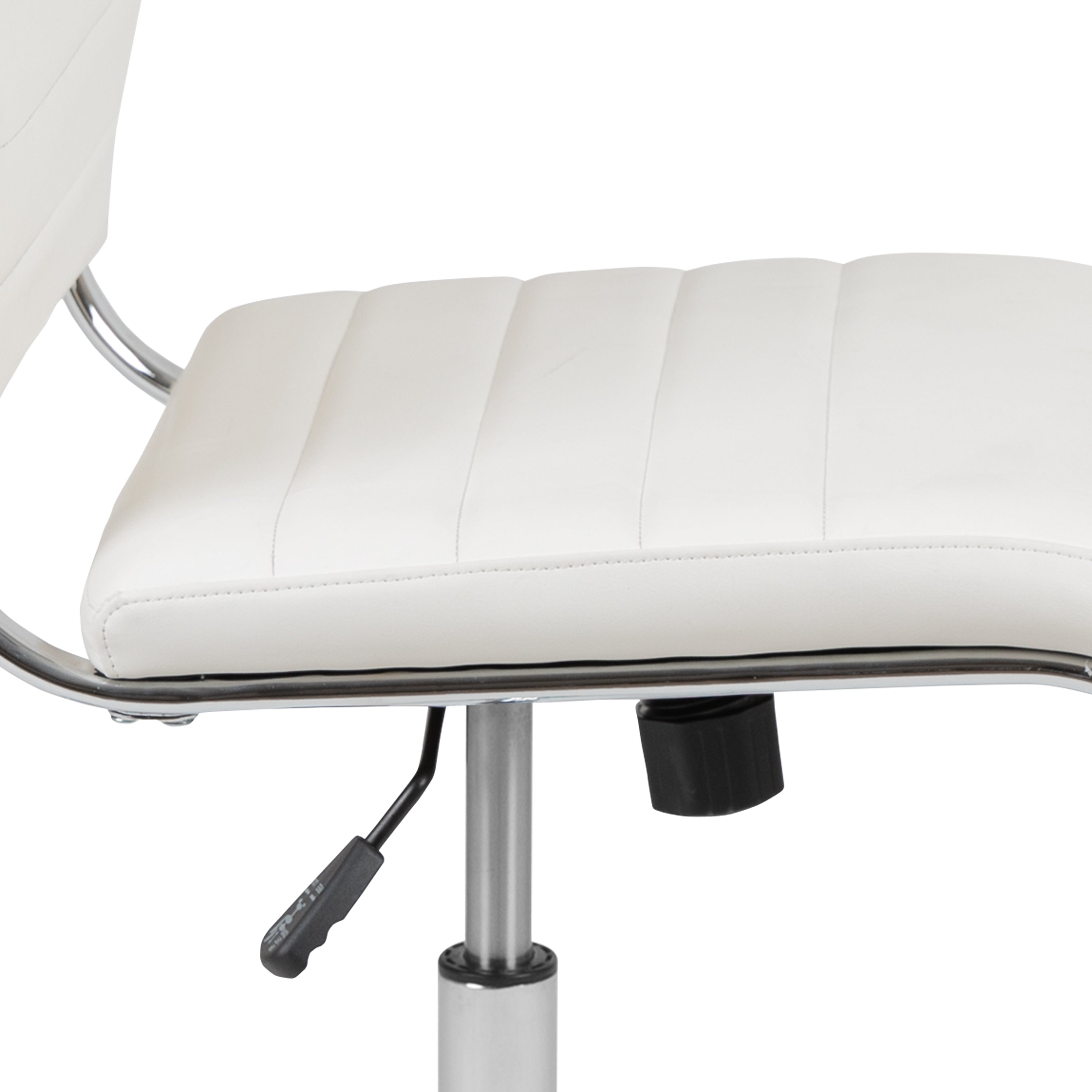 Mid-Back Armless LeatherSoft Contemporary Ribbed Executive Swivel Office Chair