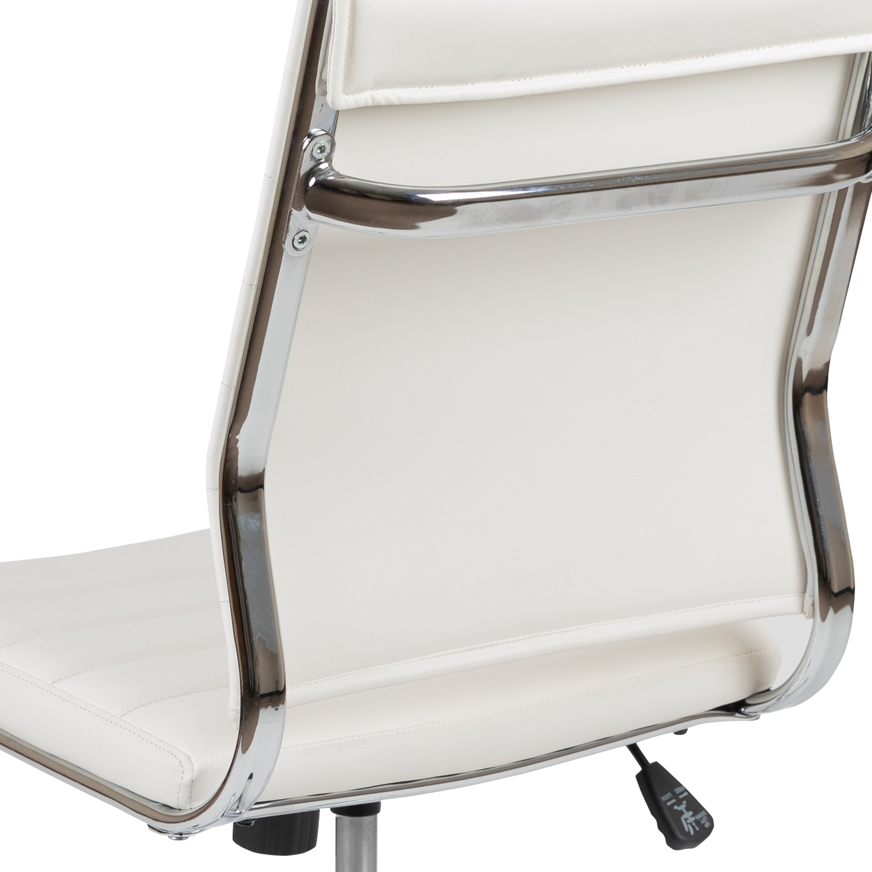 Mid-Back Armless LeatherSoft Contemporary Ribbed Executive Swivel Office Chair