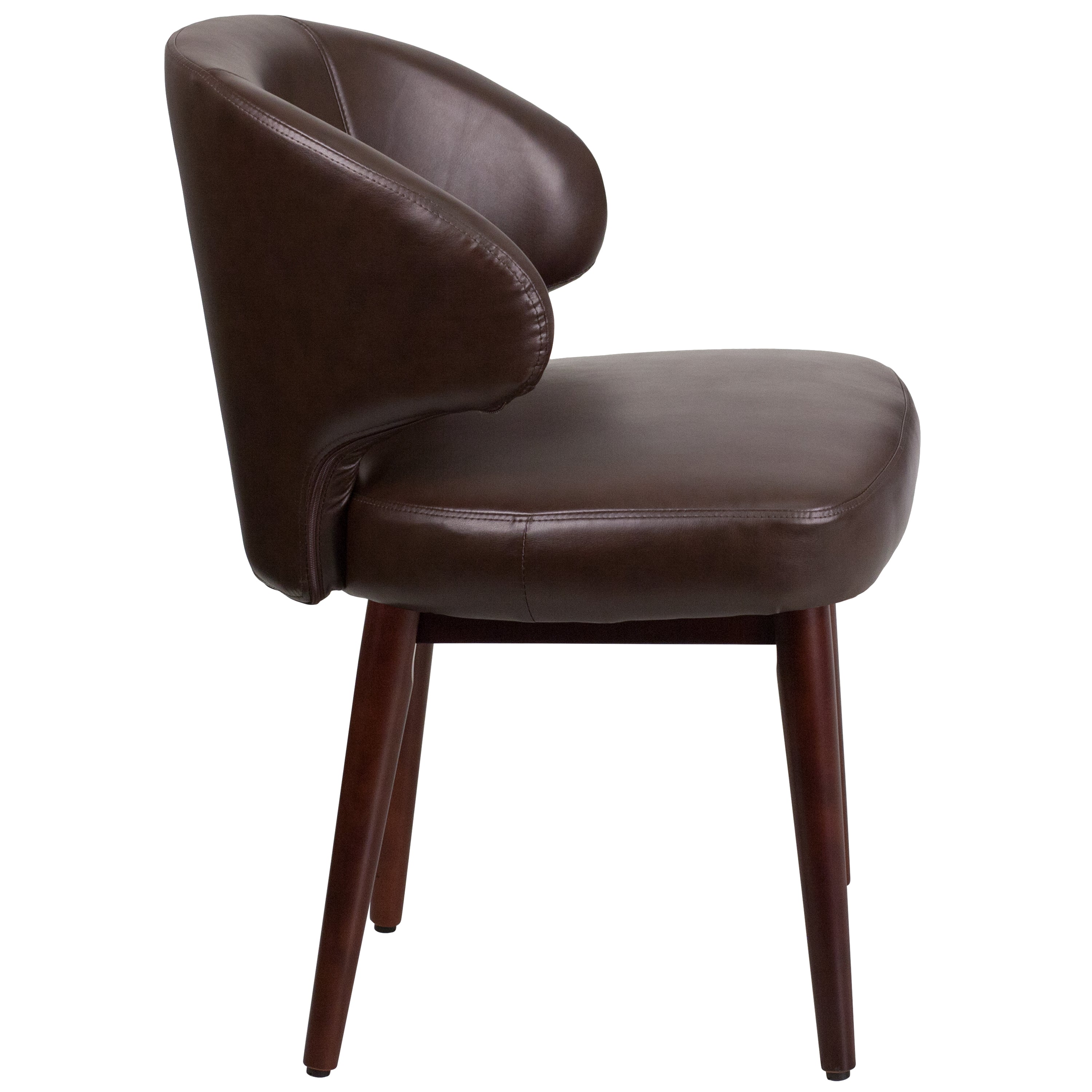 Comfort Back Series Side Reception Chair with Walnut Legs