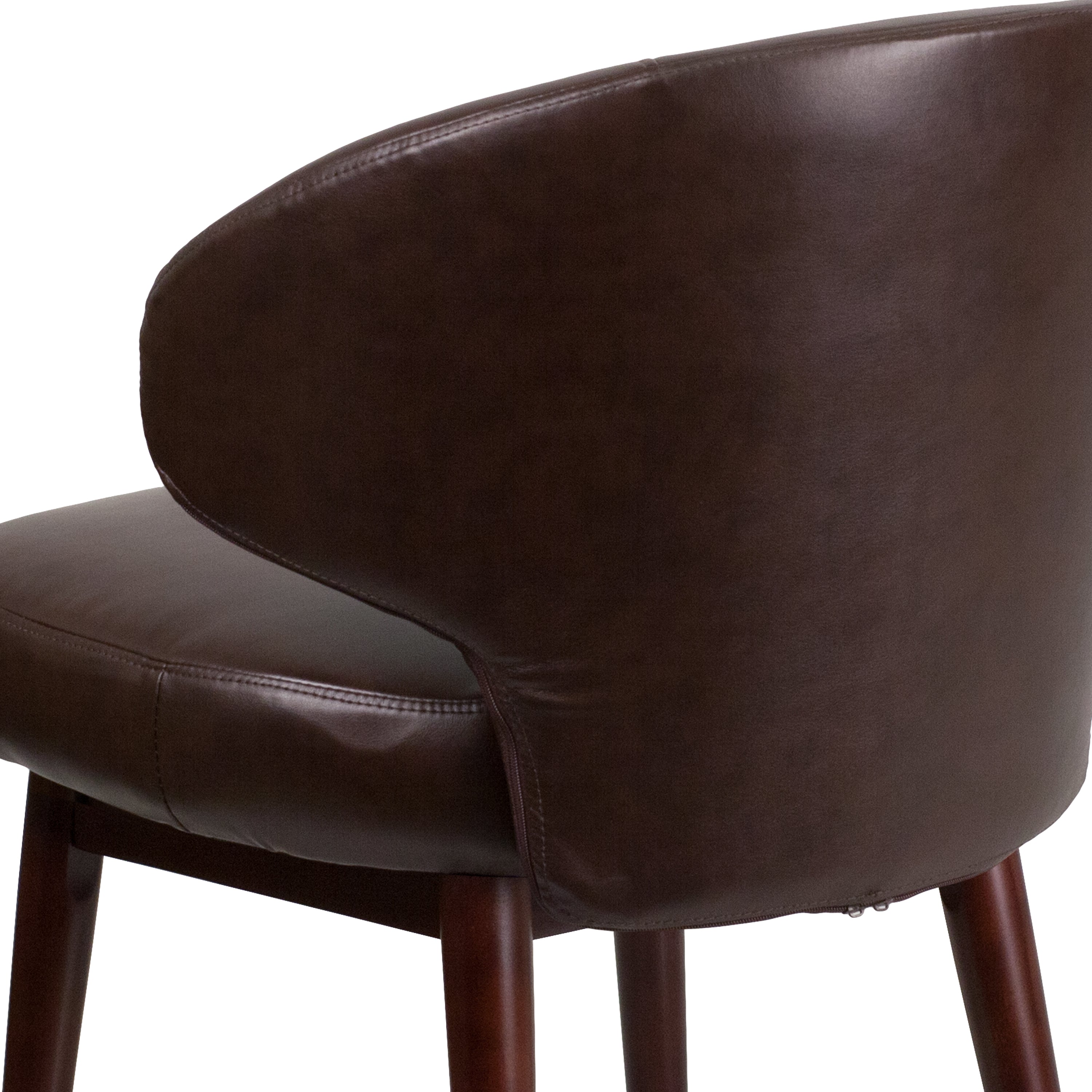 Comfort Back Series Side Reception Chair with Walnut Legs