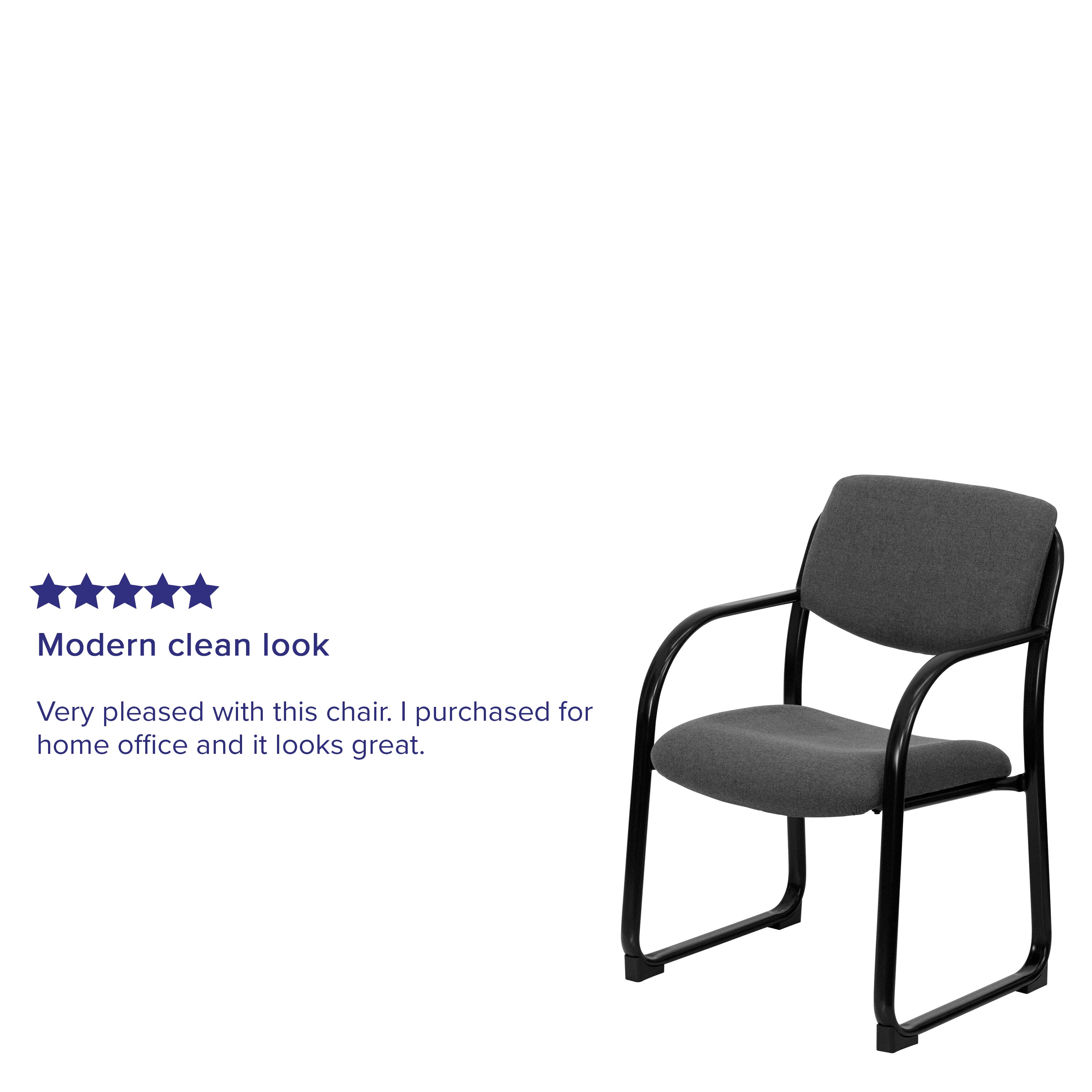 Fabric Executive Side Reception Chair with Sled Base