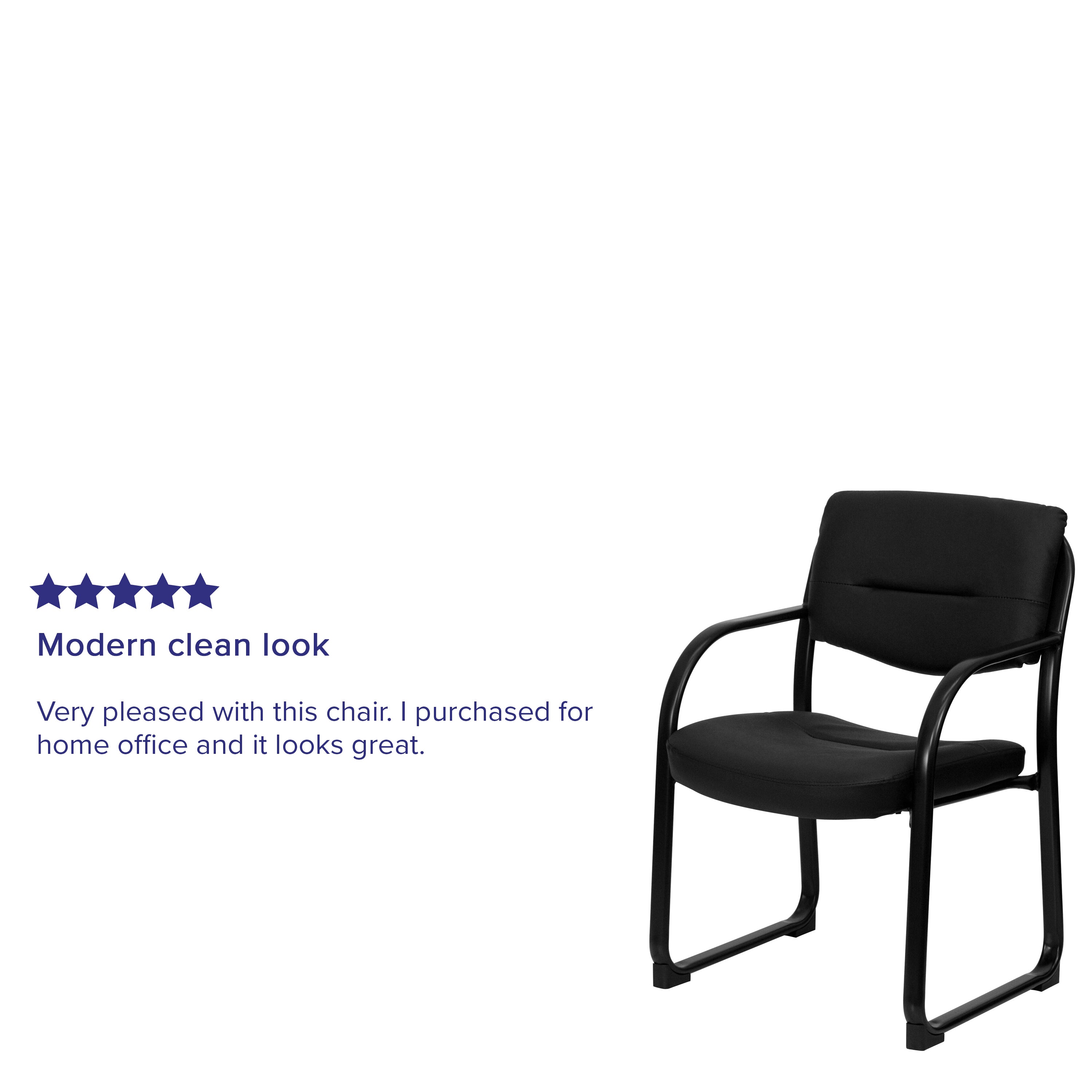 LeatherSoft Executive Side Reception Chair with Sled Base