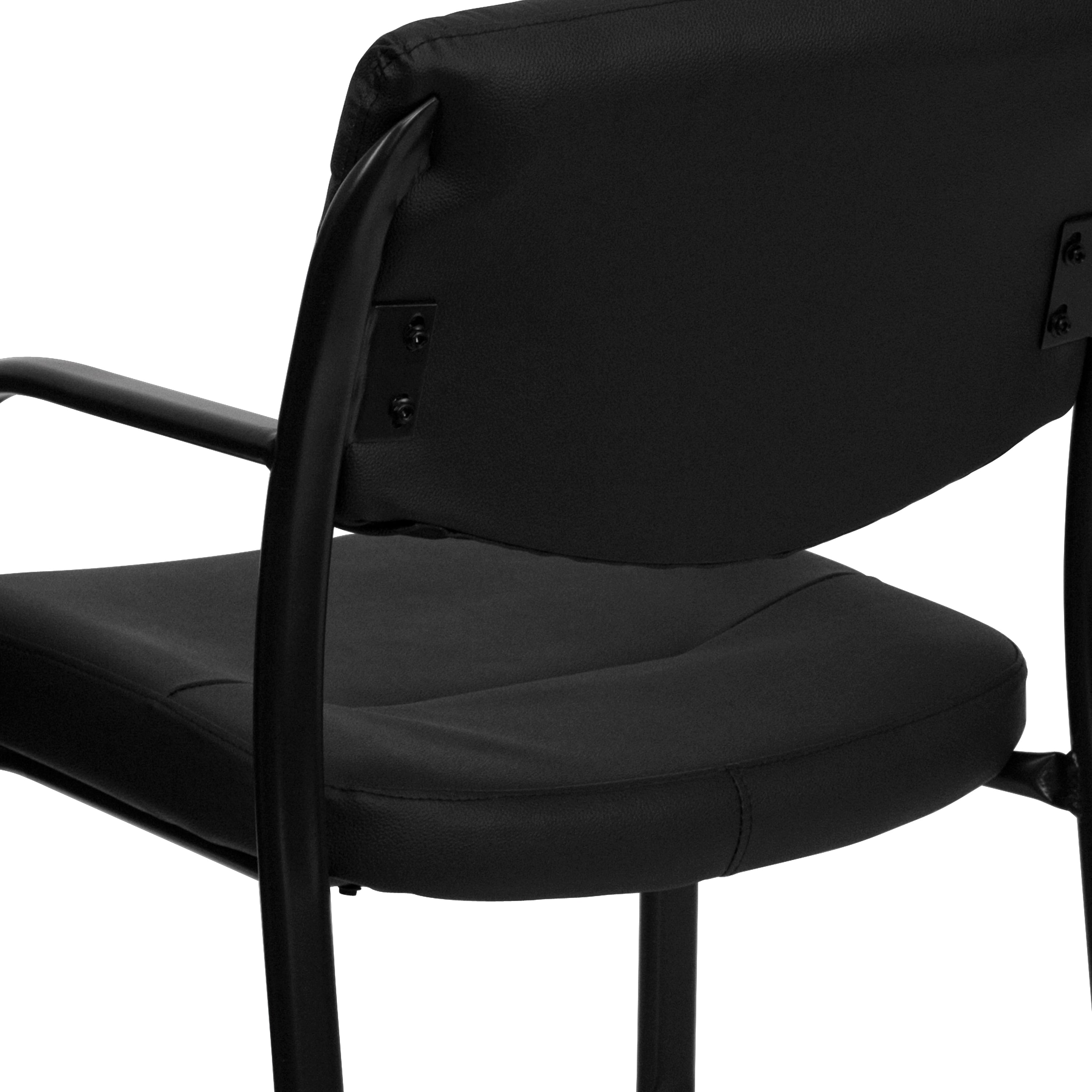 LeatherSoft Executive Side Reception Chair with Sled Base
