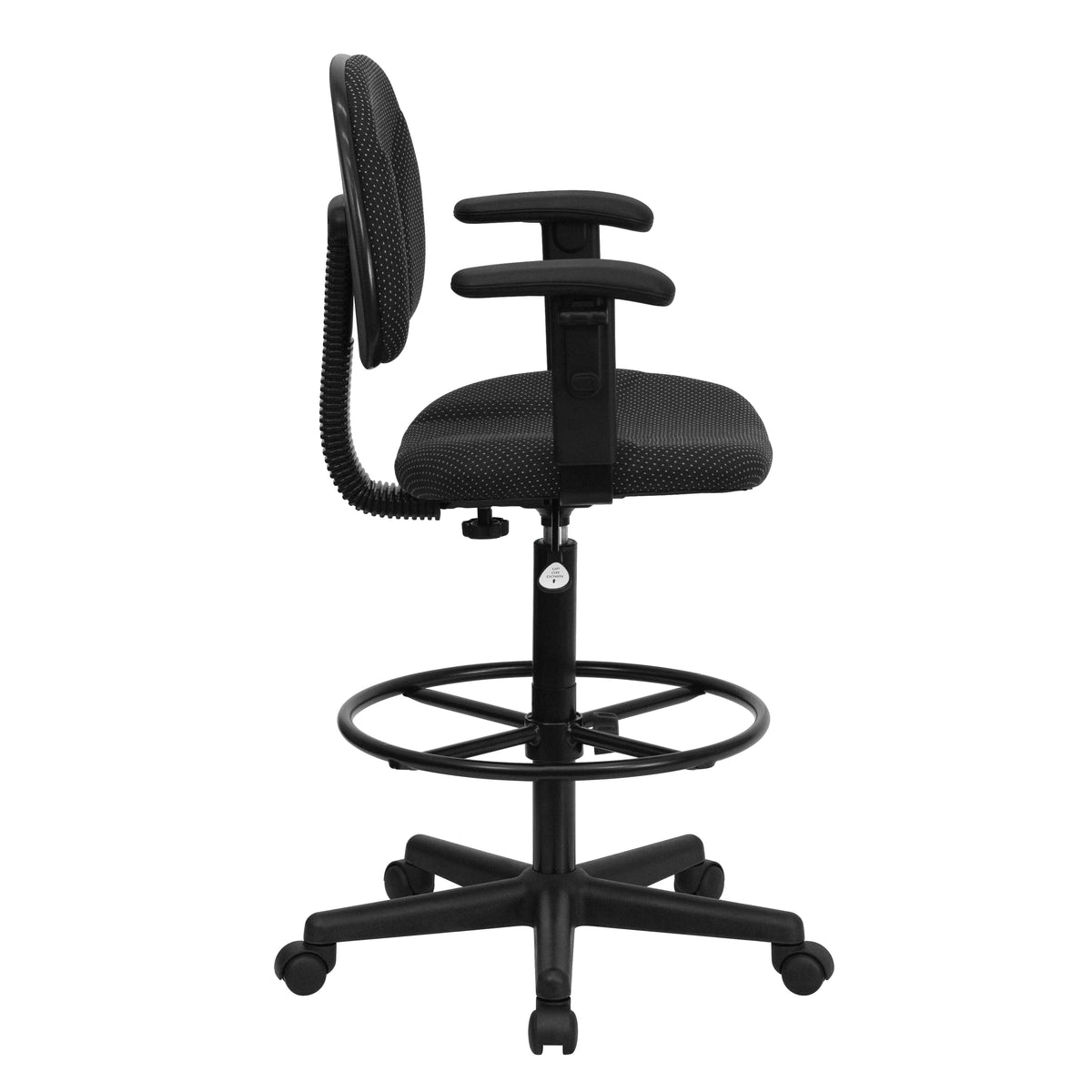 Fabric Drafting Chair with Adjustable Arms (Cylinders: 22.5''-27''H or 26''-30.5''H)