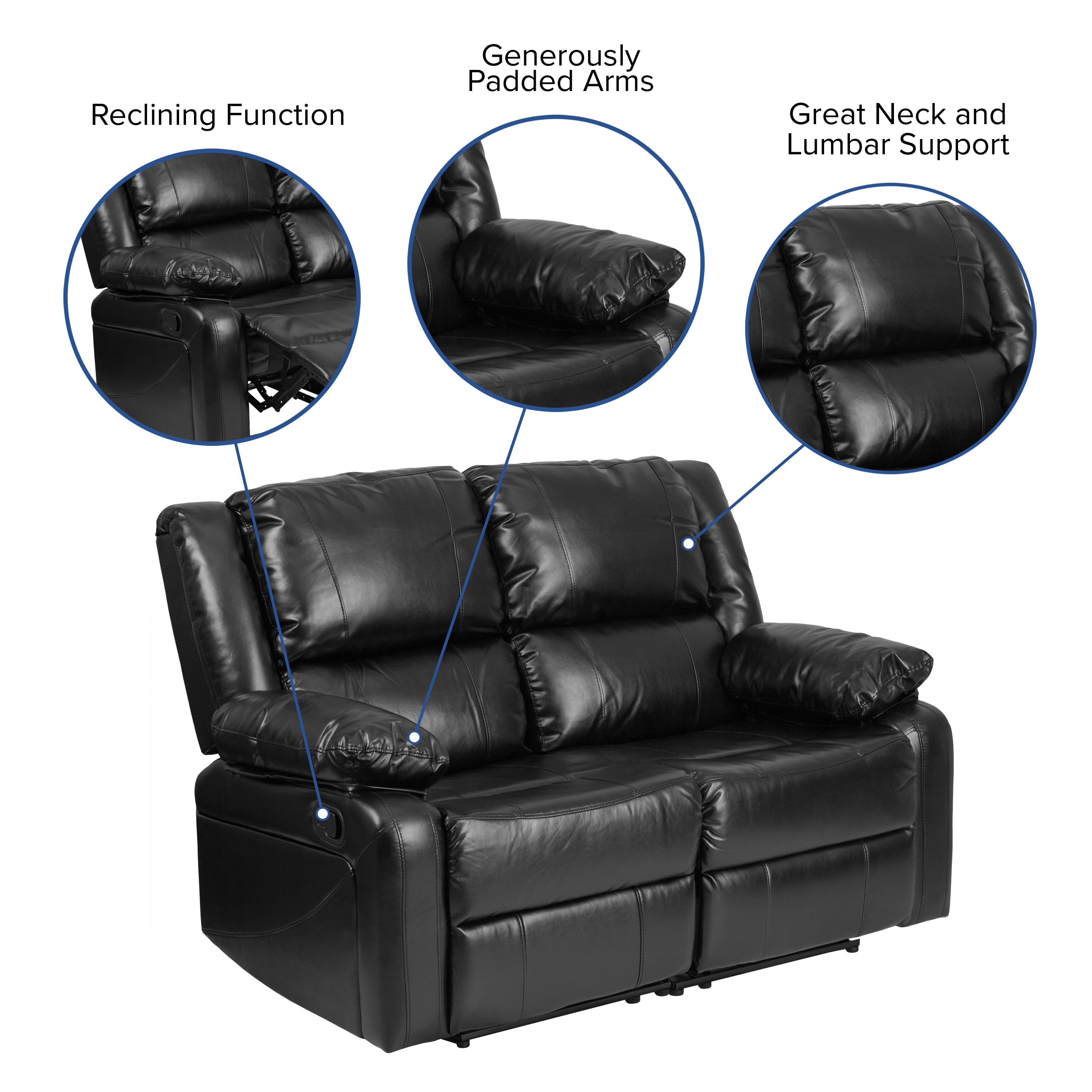 Harmony Series Loveseat with Two Built-In Recliners