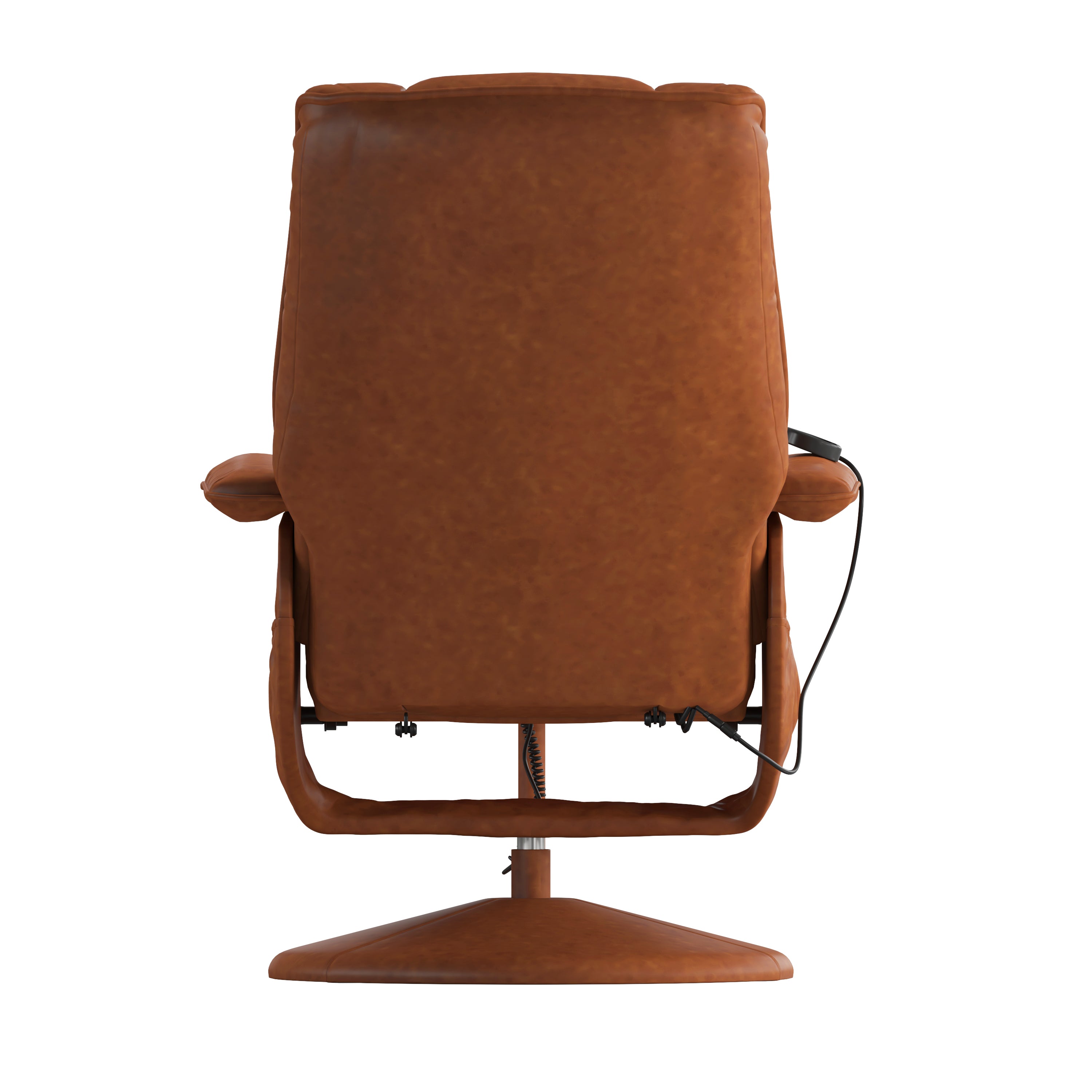 Massaging Multi-Position Recliner and Ottoman with Wrapped Base