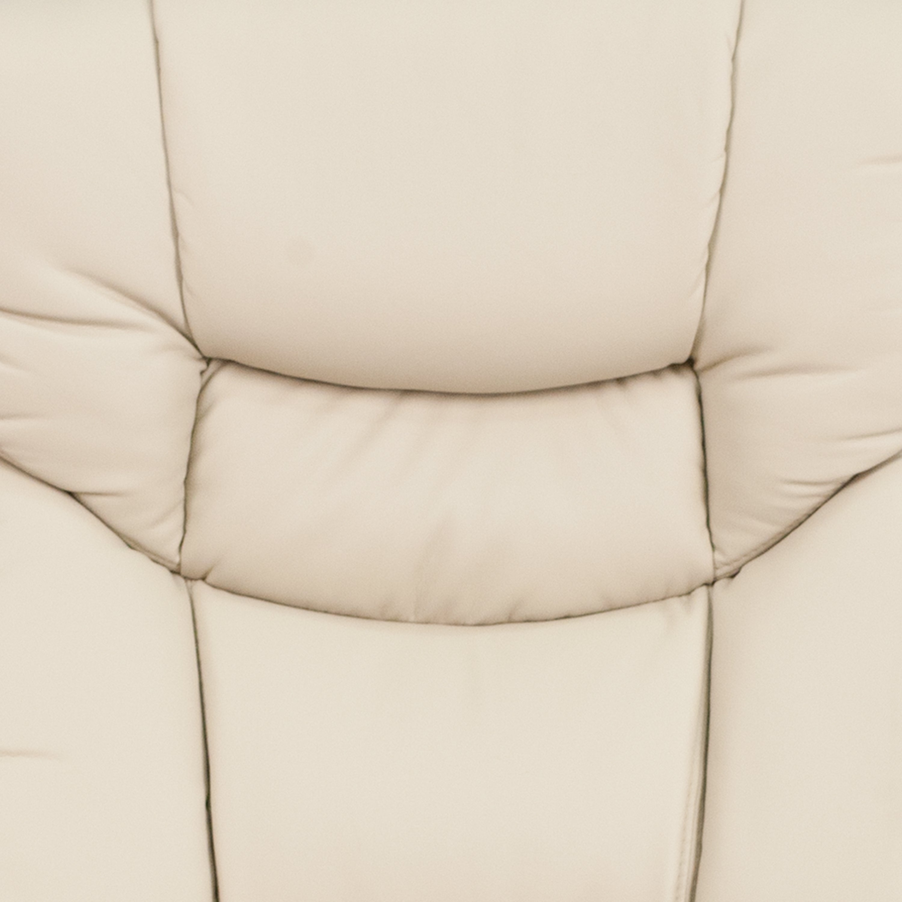 Contemporary Multi-Position Recliner and Curved Ottoman with Swivel Mahogany Wood Base