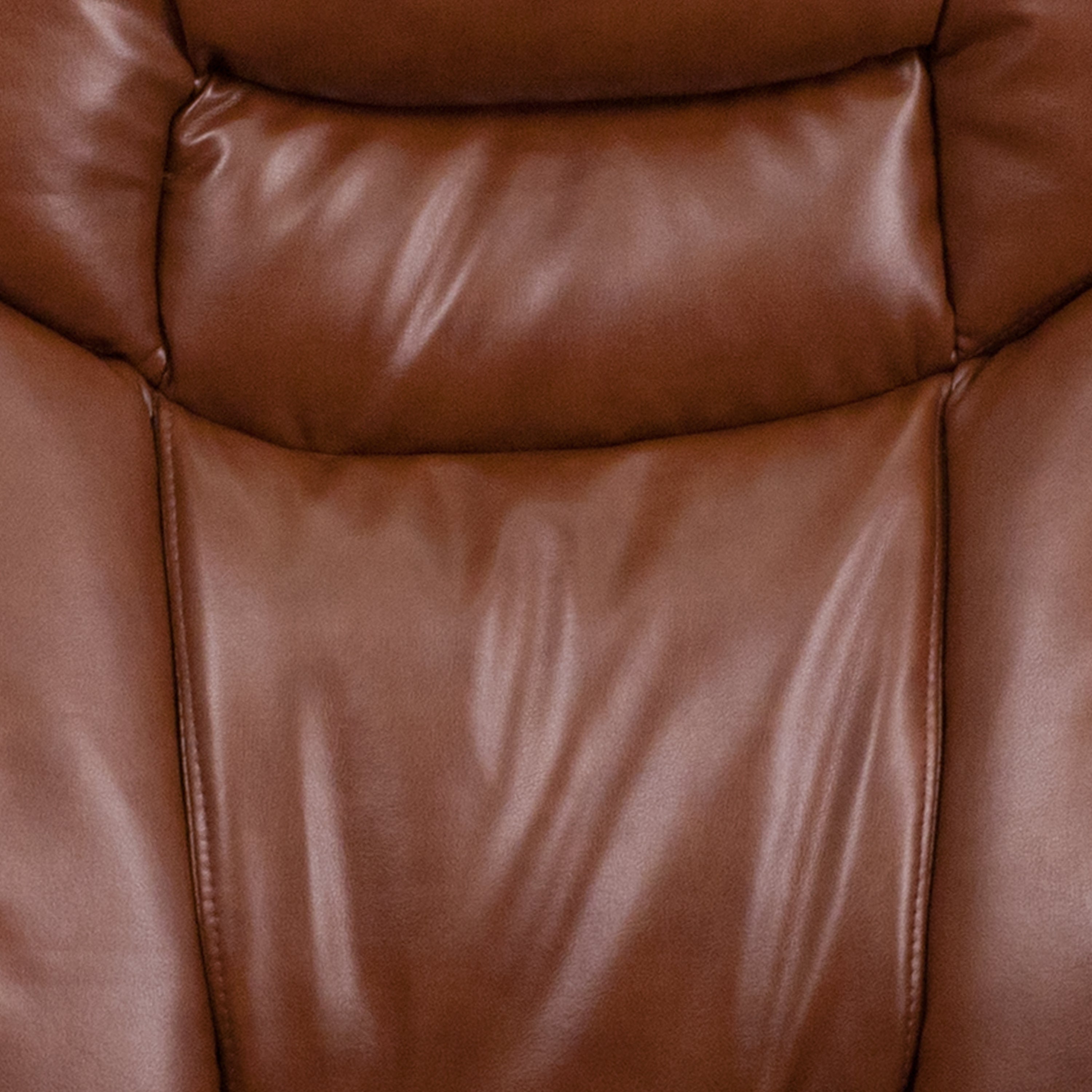 Contemporary Multi-Position Recliner and Curved Ottoman with Swivel Mahogany Wood Base