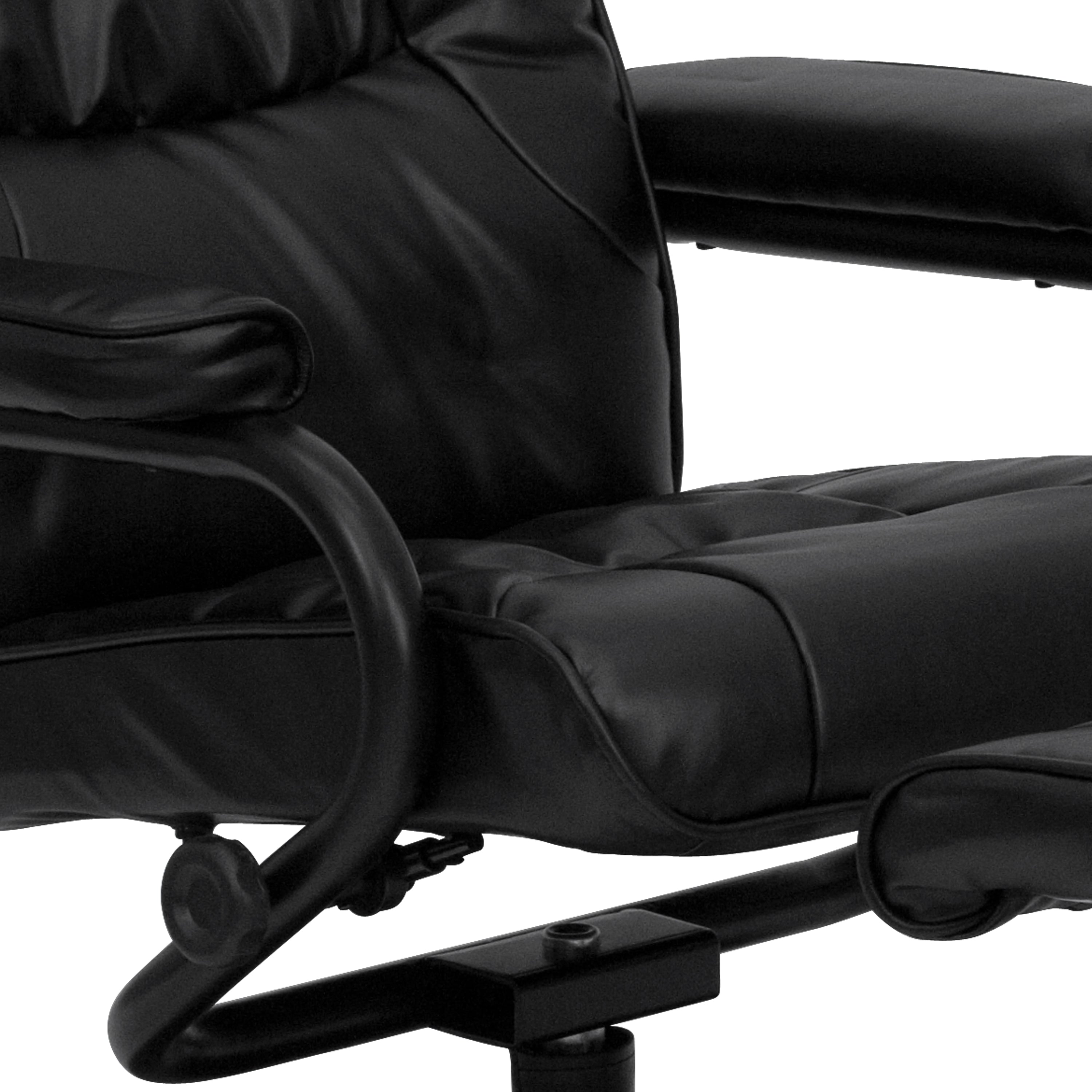 Contemporary Multi-Position Recliner and Ottoman with Wrapped Base