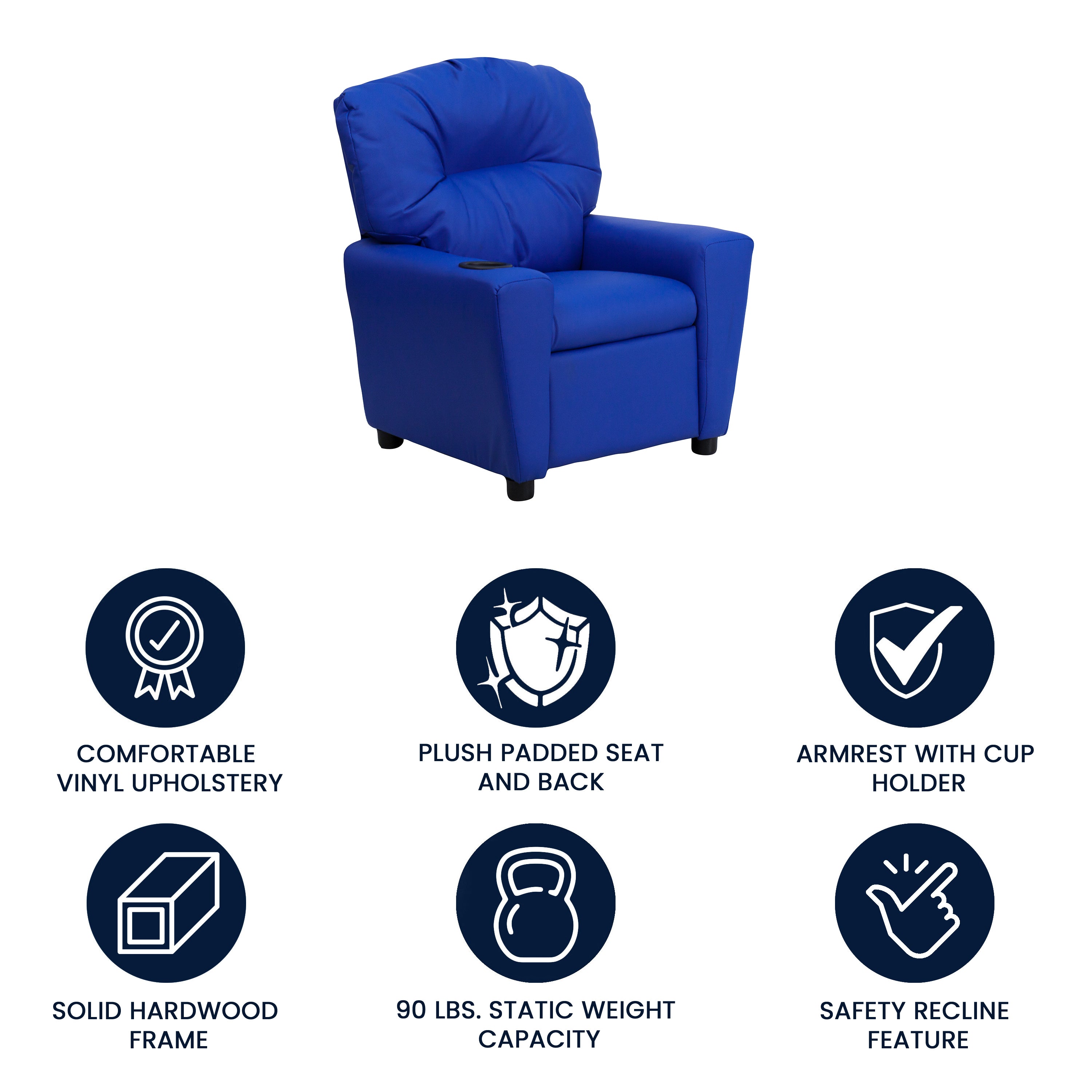 Contemporary Kids Recliner with Cup Holder