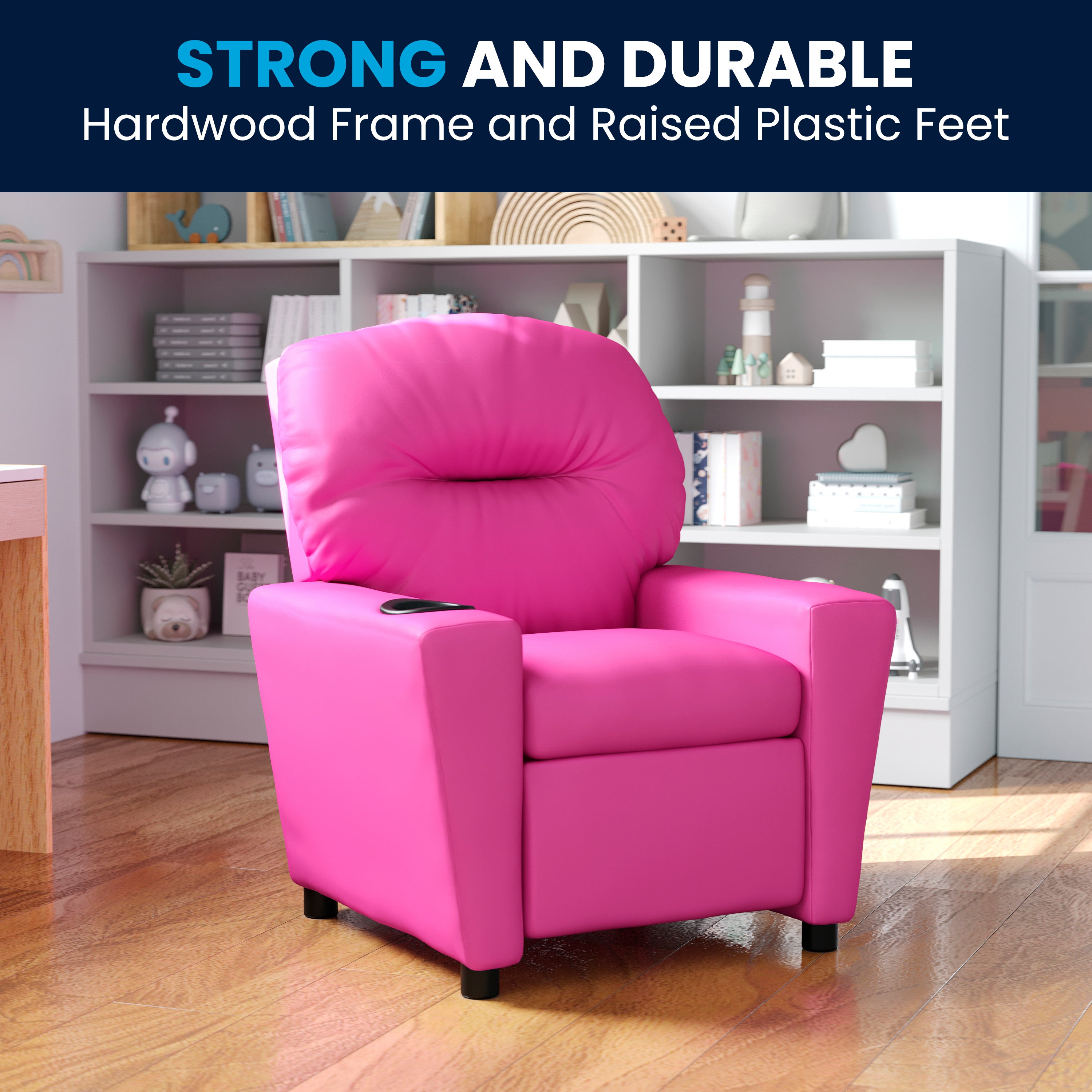 Contemporary Kids Recliner with Cup Holder