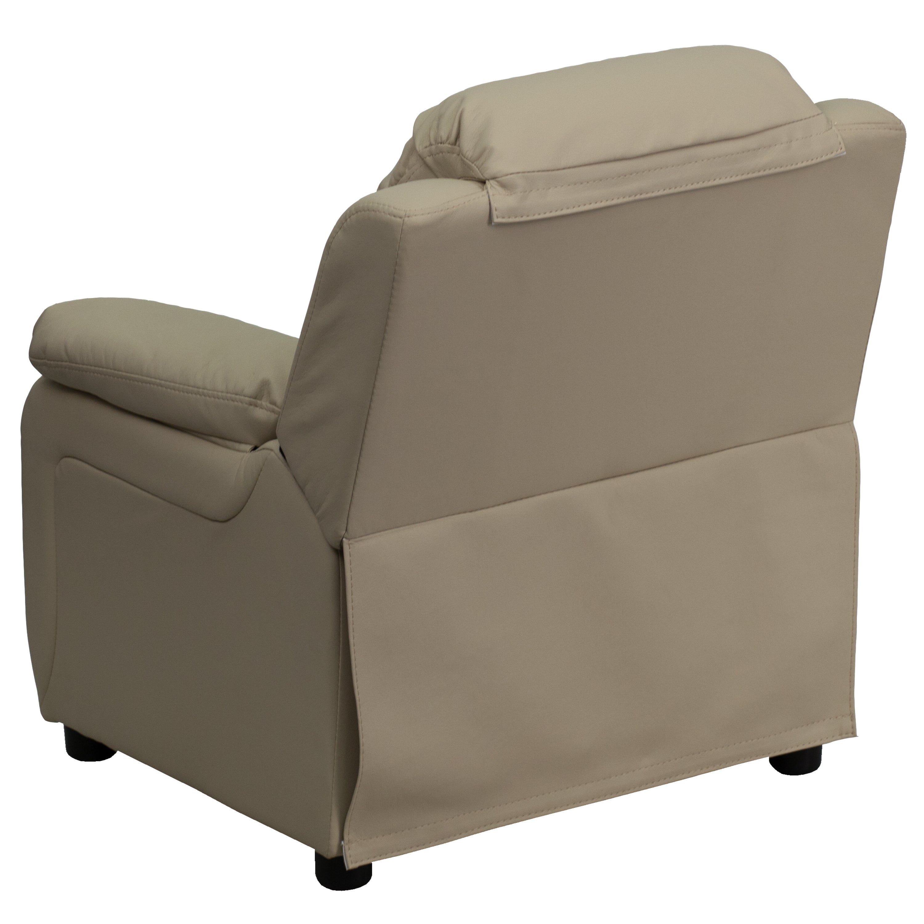Deluxe Padded Contemporary Kids Recliner with Storage Arms