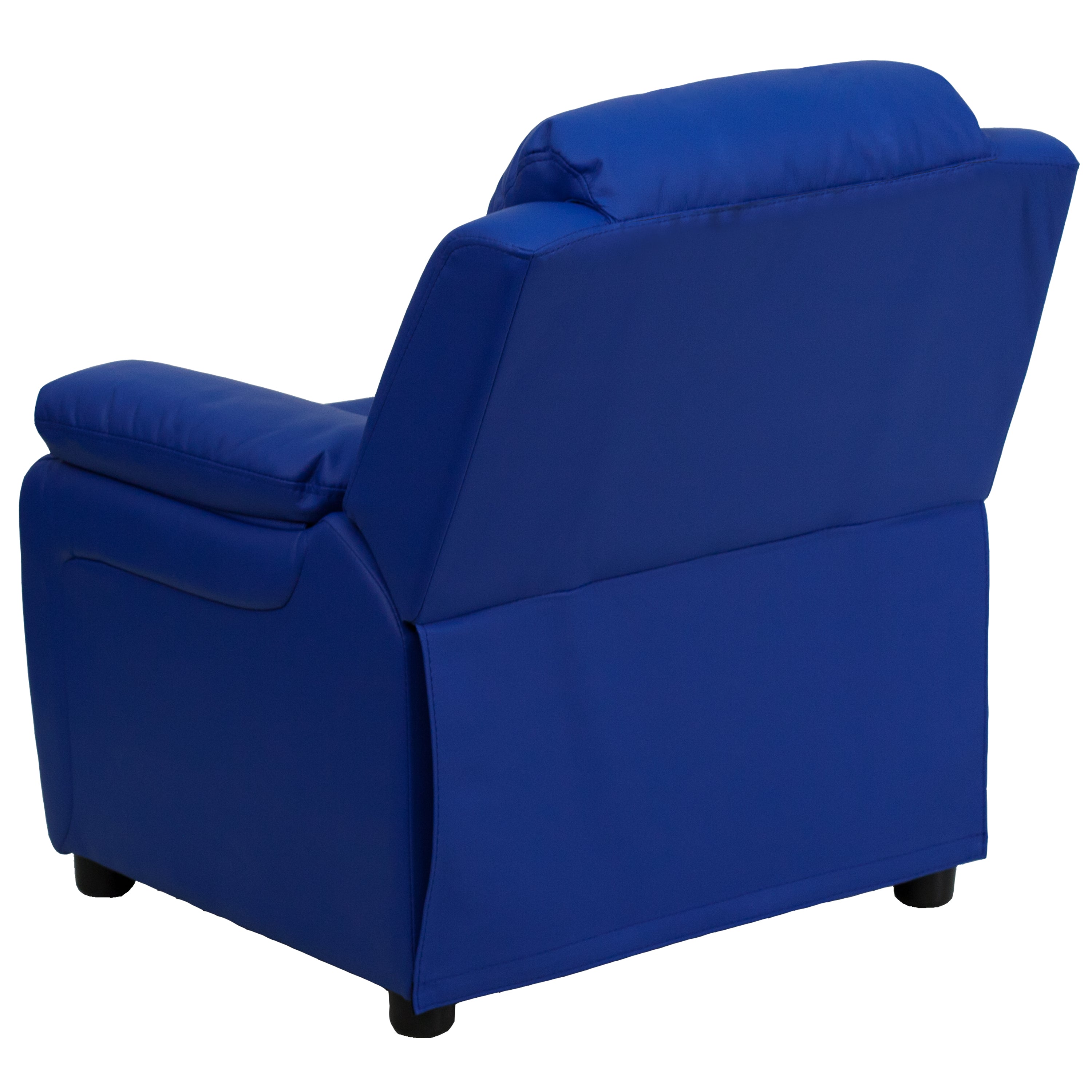 Deluxe Padded Contemporary Kids Recliner with Storage Arms