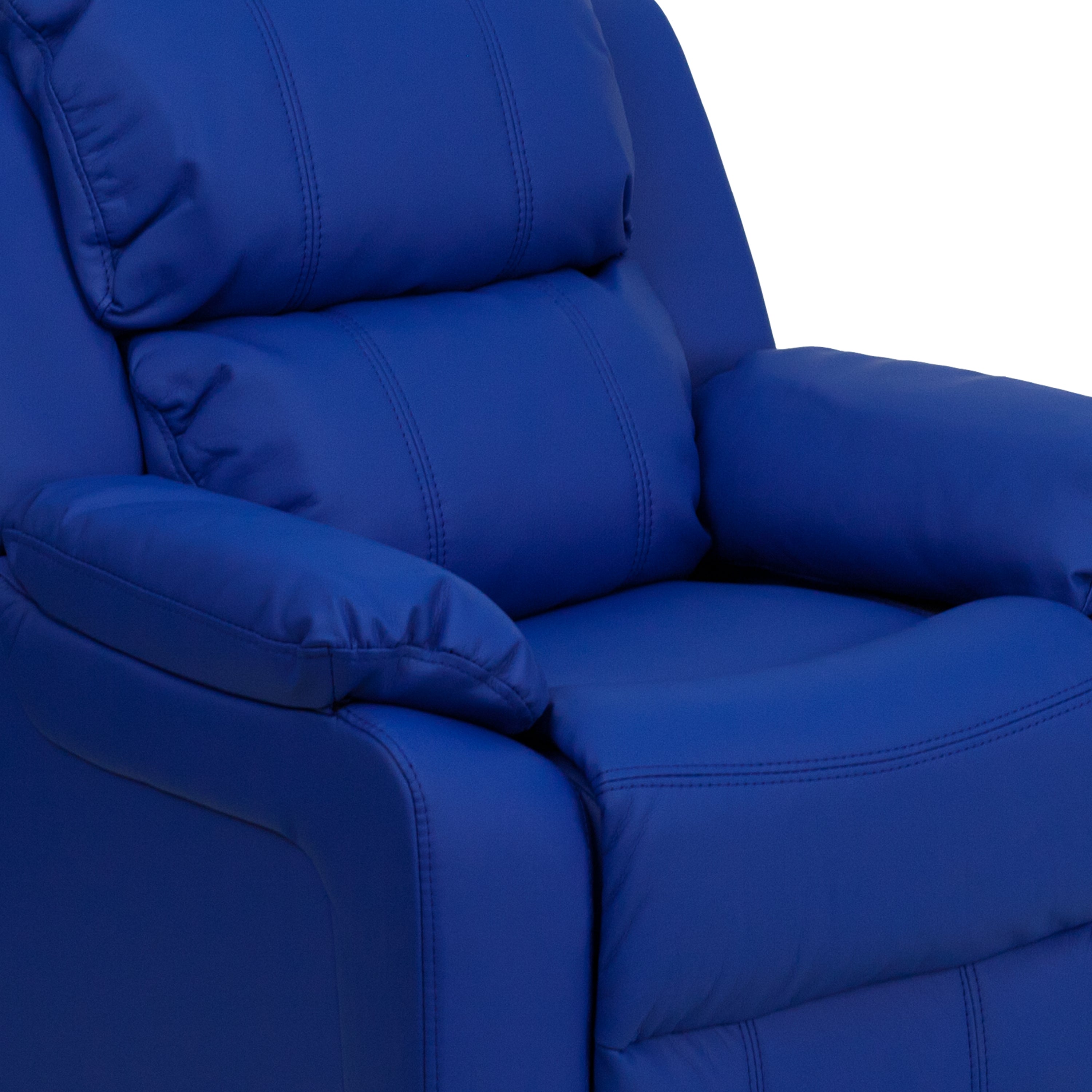 Deluxe Padded Contemporary Kids Recliner with Storage Arms