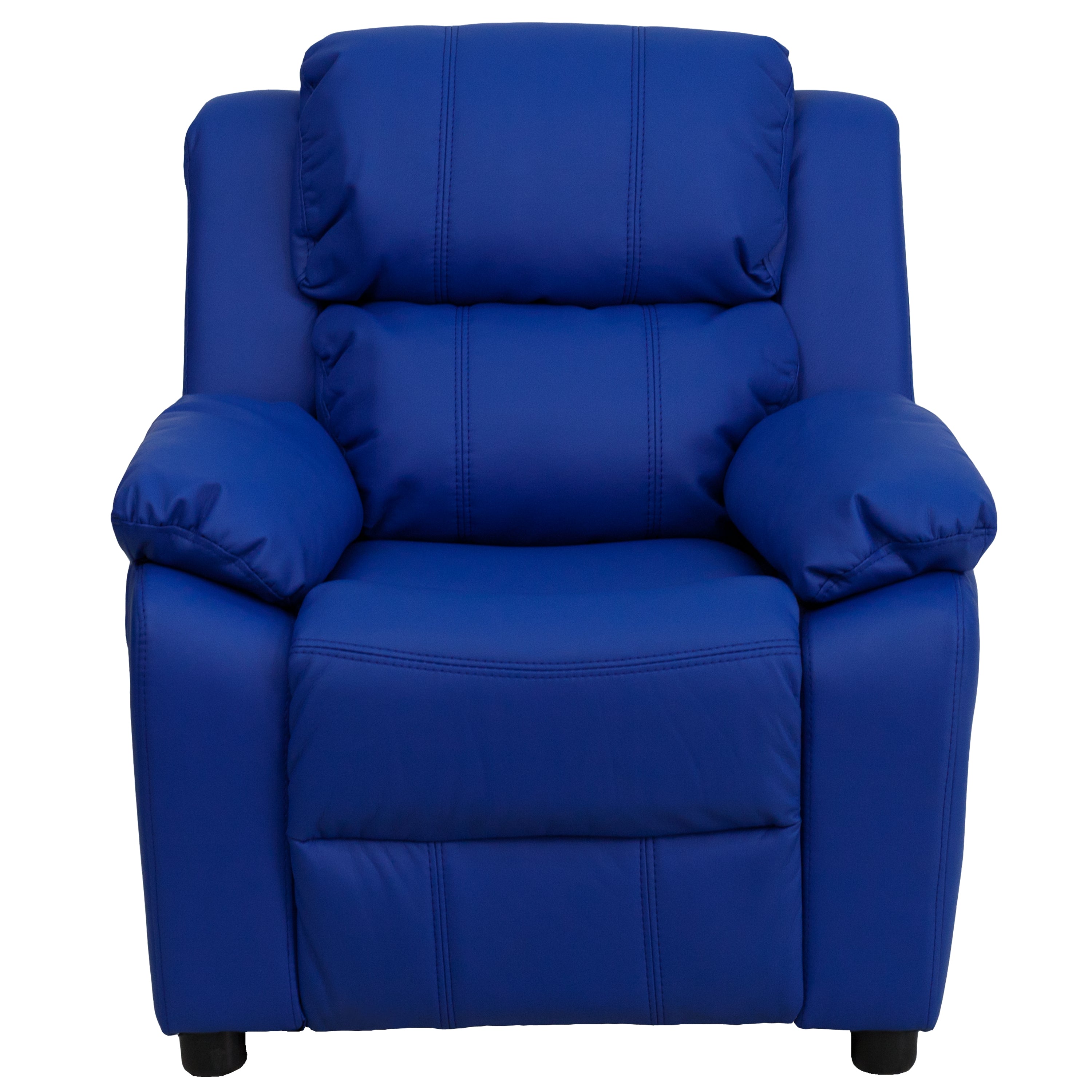 Deluxe Padded Contemporary Kids Recliner with Storage Arms