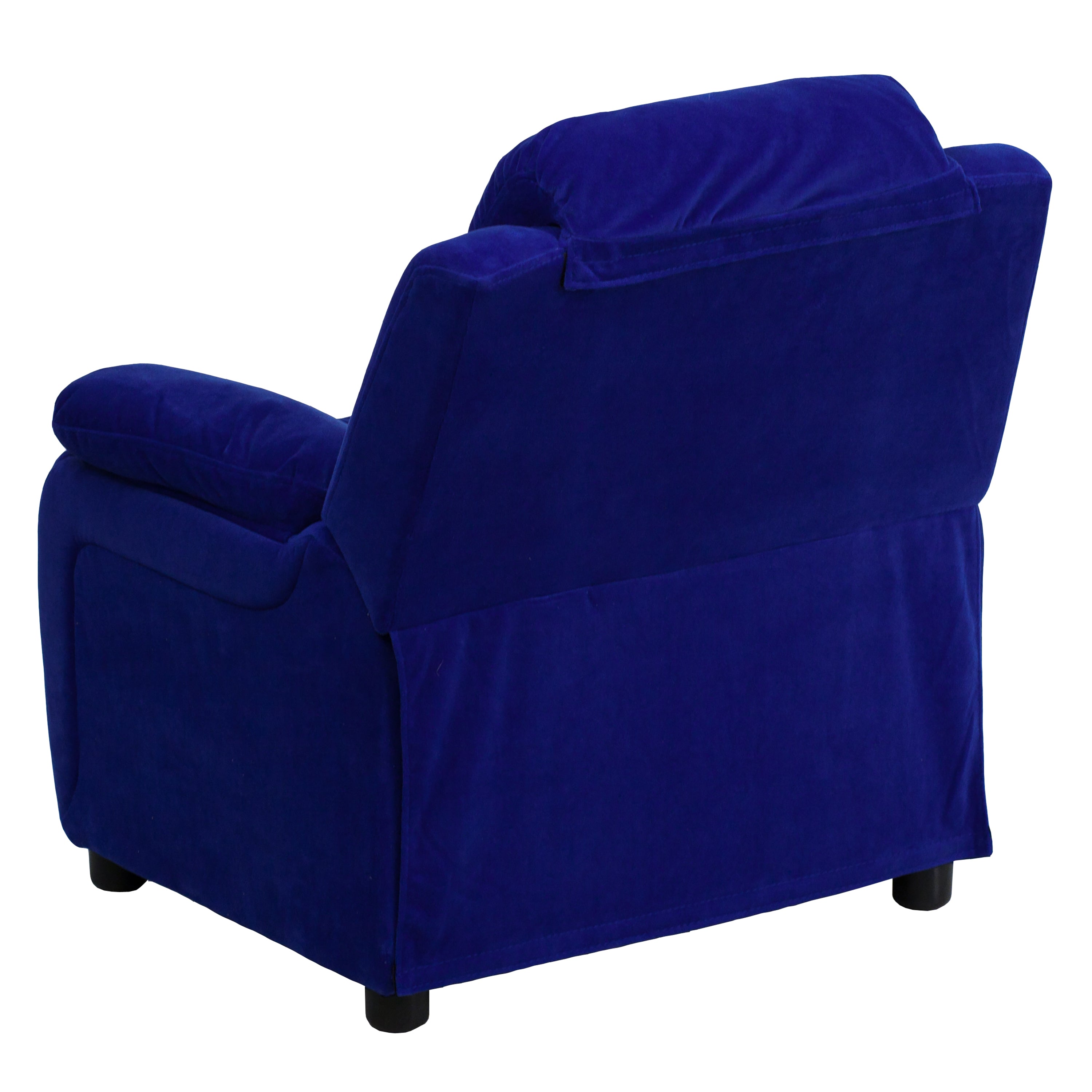 Deluxe Padded Contemporary Kids Recliner with Storage Arms