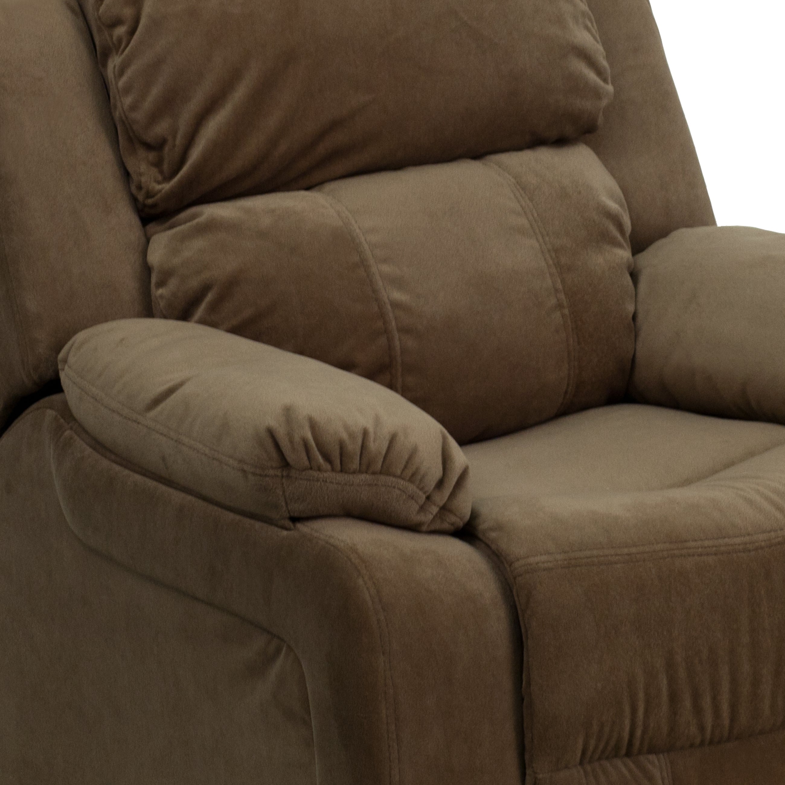 Deluxe Padded Contemporary Kids Recliner with Storage Arms