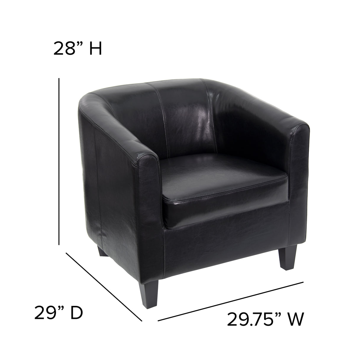 LeatherSoft Lounge Chair with Sloping Arms